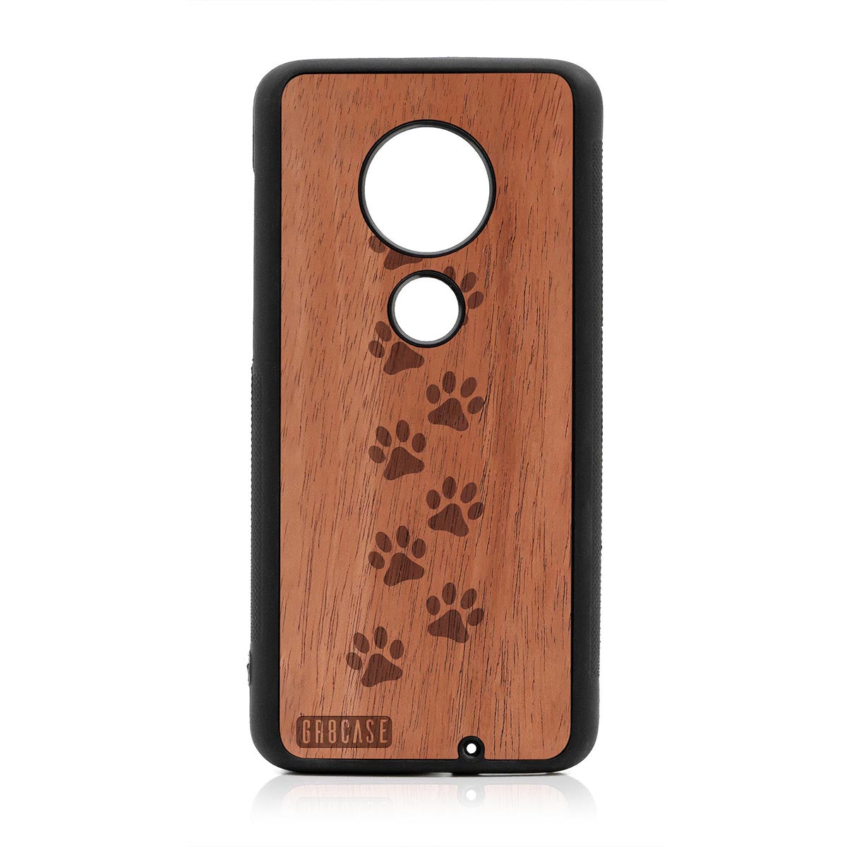 Paw Prints Design Wood Case Moto G7 Plus by GR8CASE