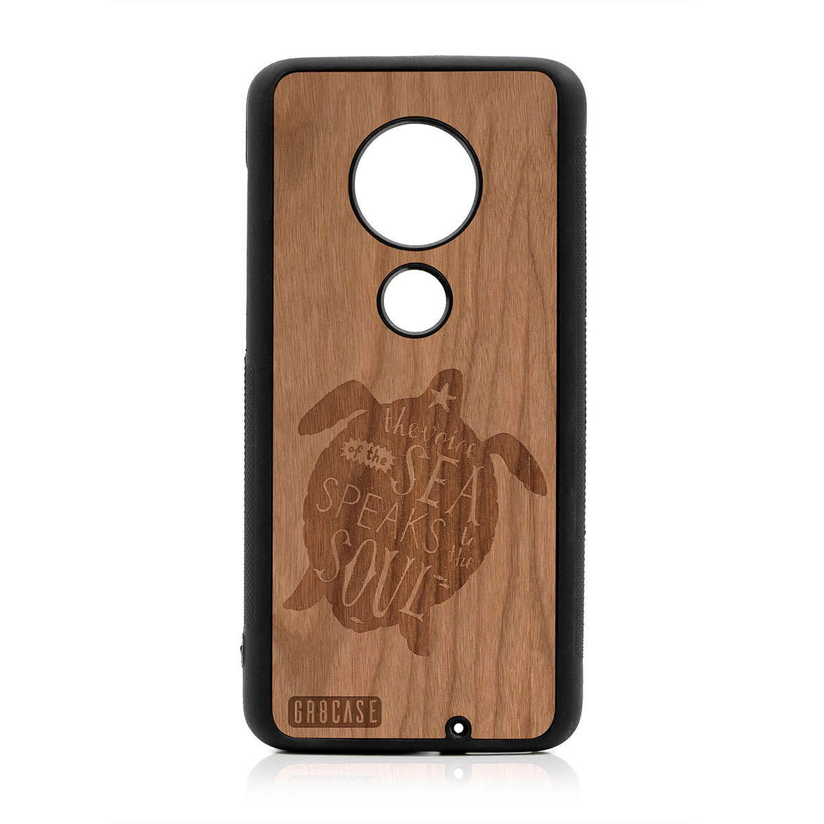 The Voice Of The Sea Speaks To The Soul (Turtle) Design Wood Case For Moto G7 Plus