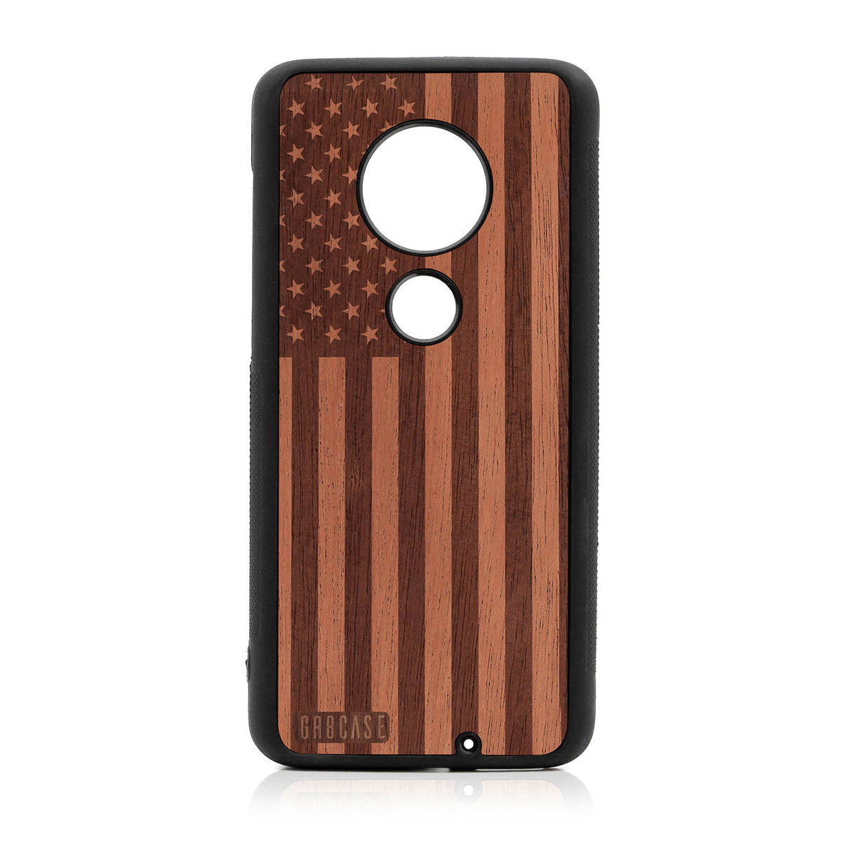 USA Flag Design Wood Case Moto G7 Plus