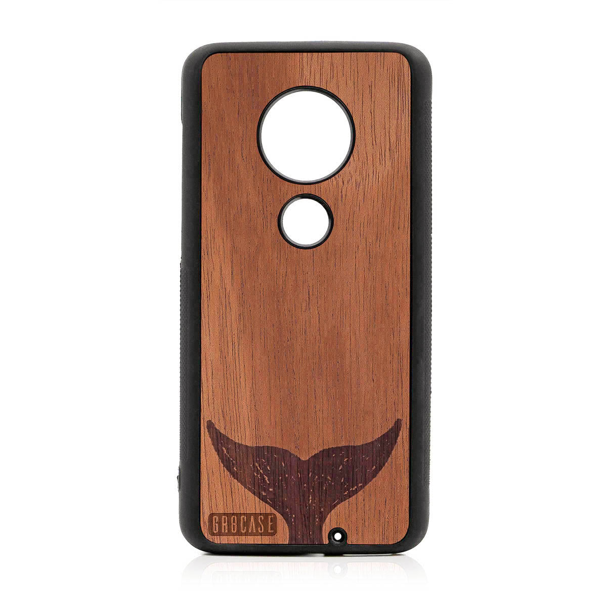 Whale Tail Design Wood Case For Moto G7 Plus
