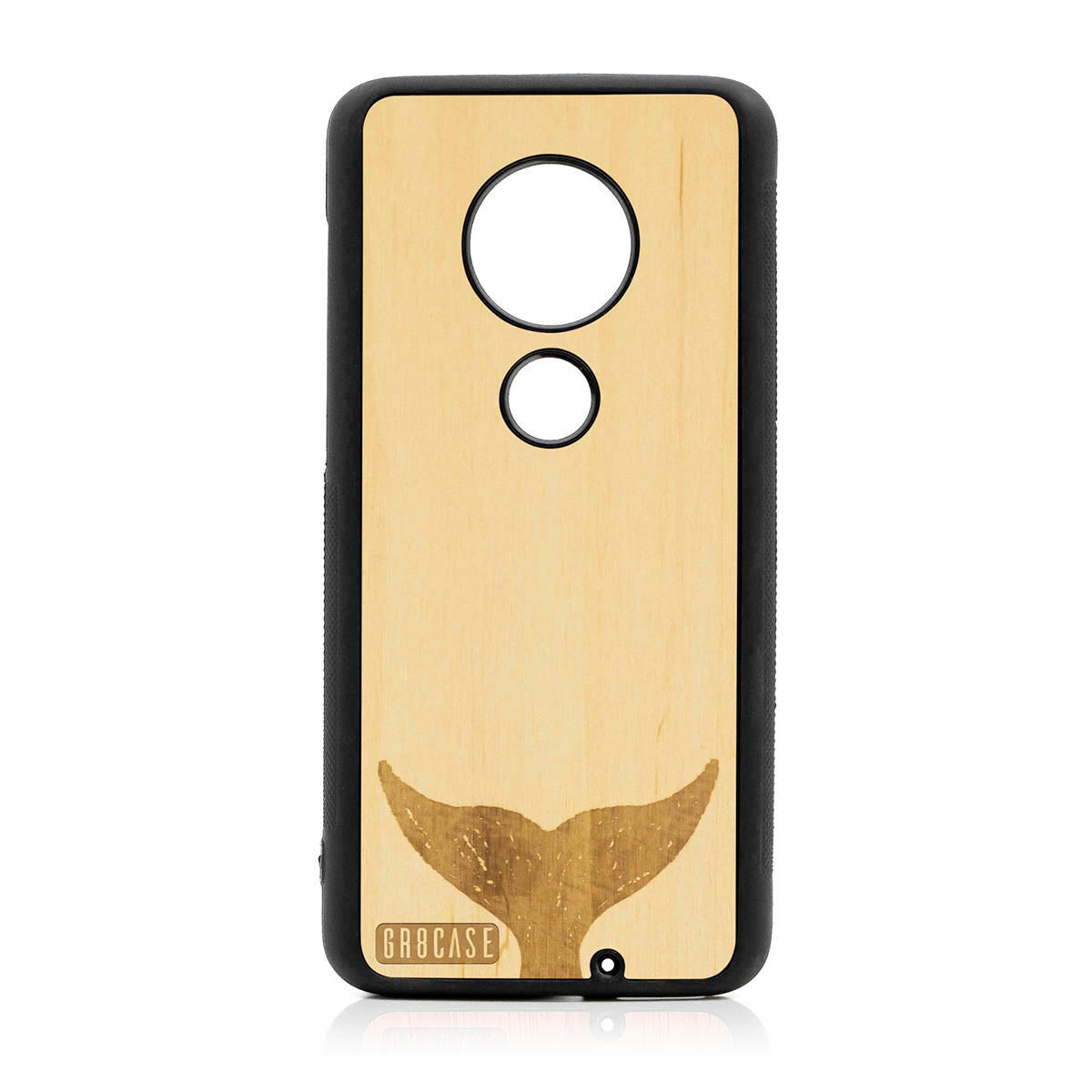 Whale Tail Design Wood Case For Moto G7 Plus