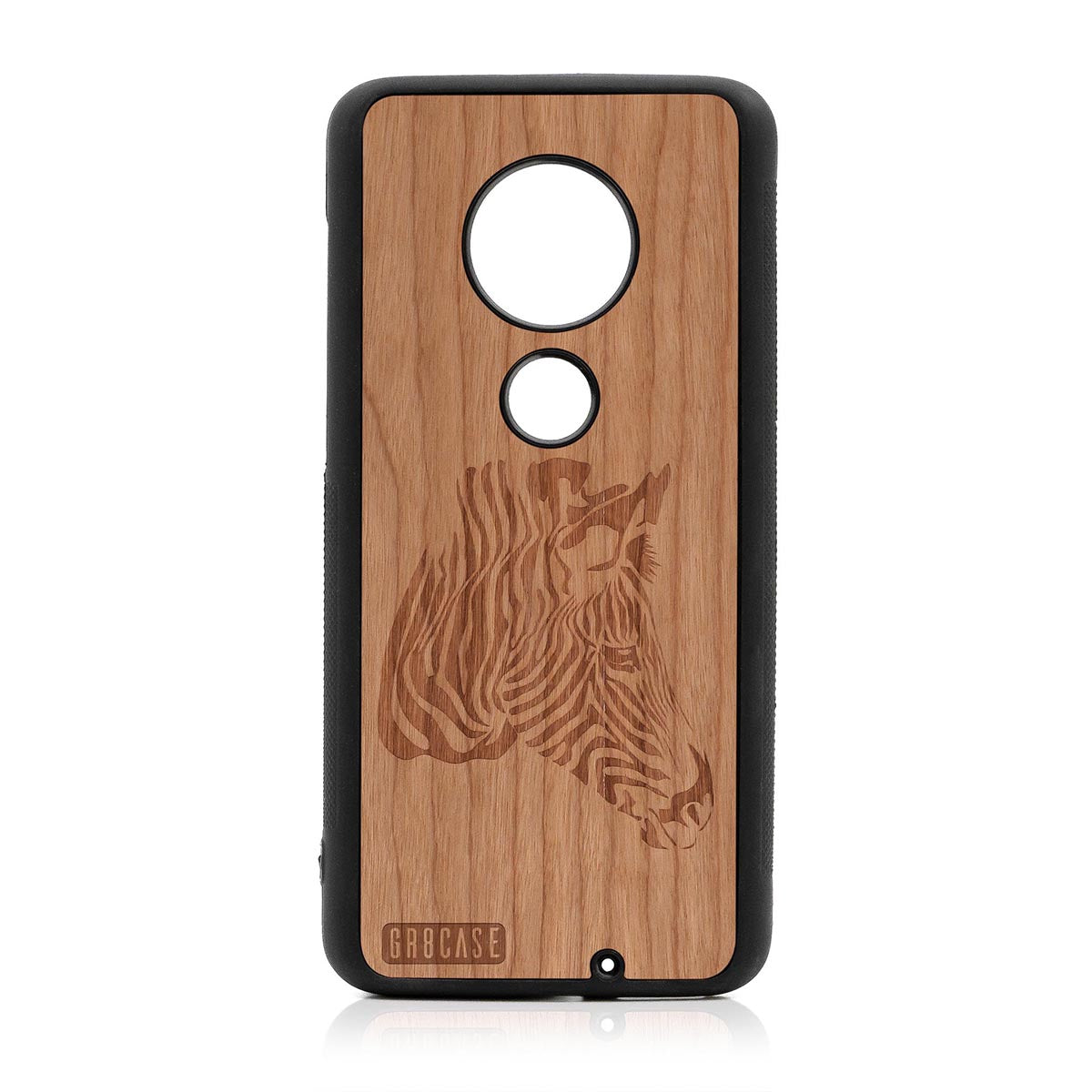 Zebra Design Wood Case For Moto G7 Plus