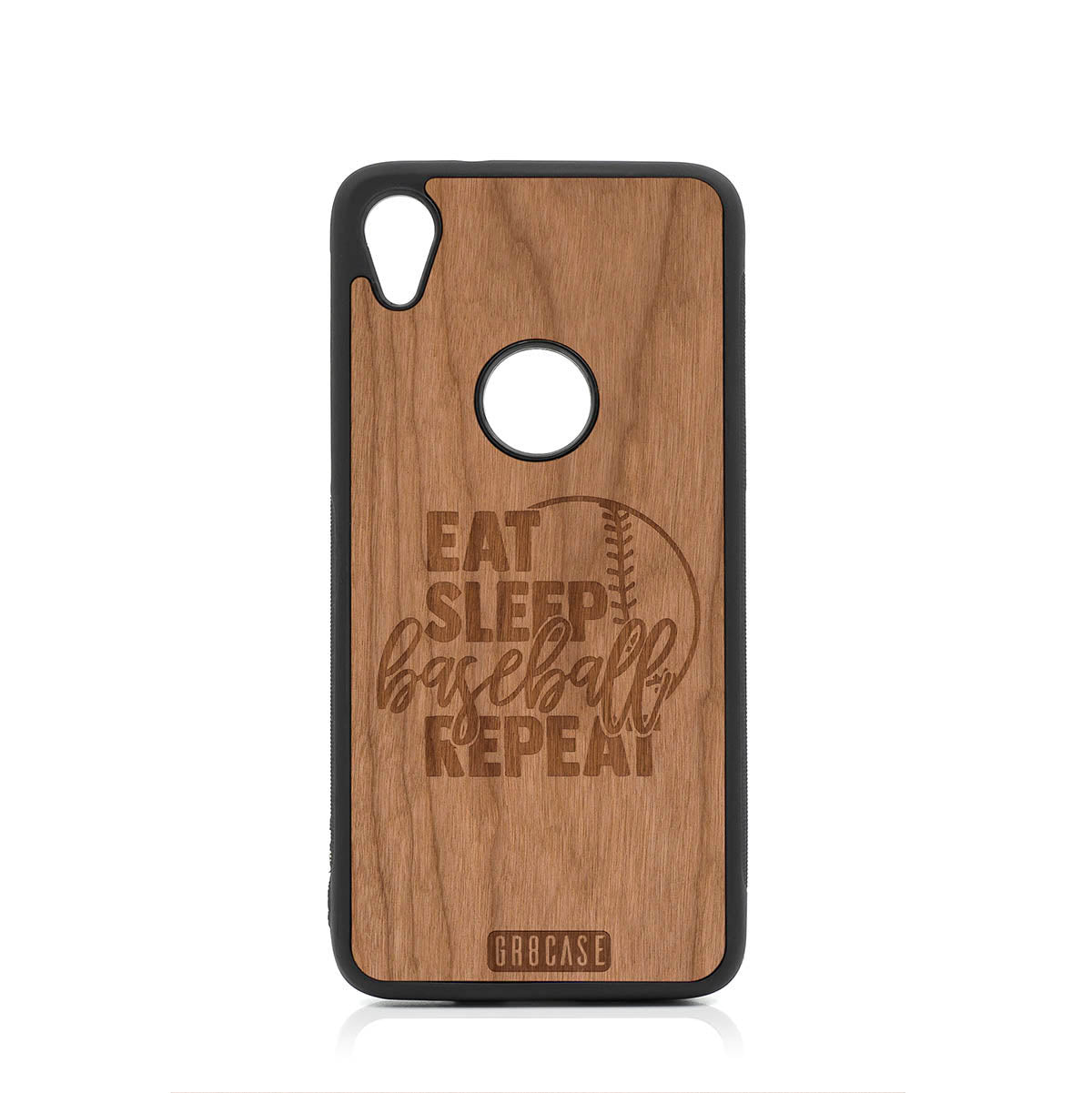 Eat Sleep Baseball Repeat Design Wood Case For Moto E6