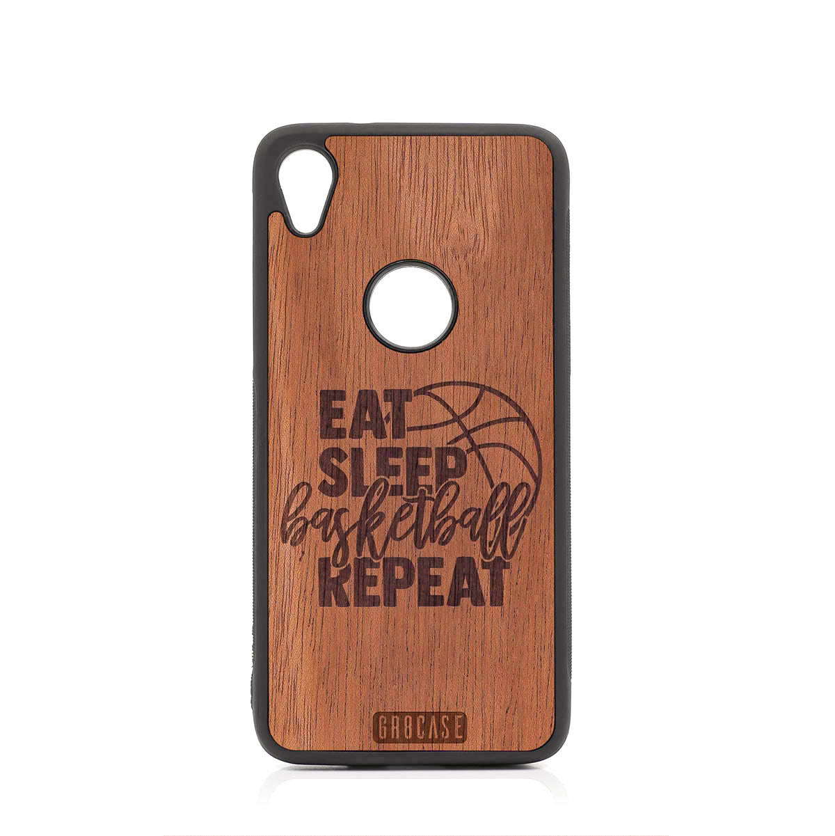 Eat Sleep Basketball Repeat Design Wood Case For Moto E6