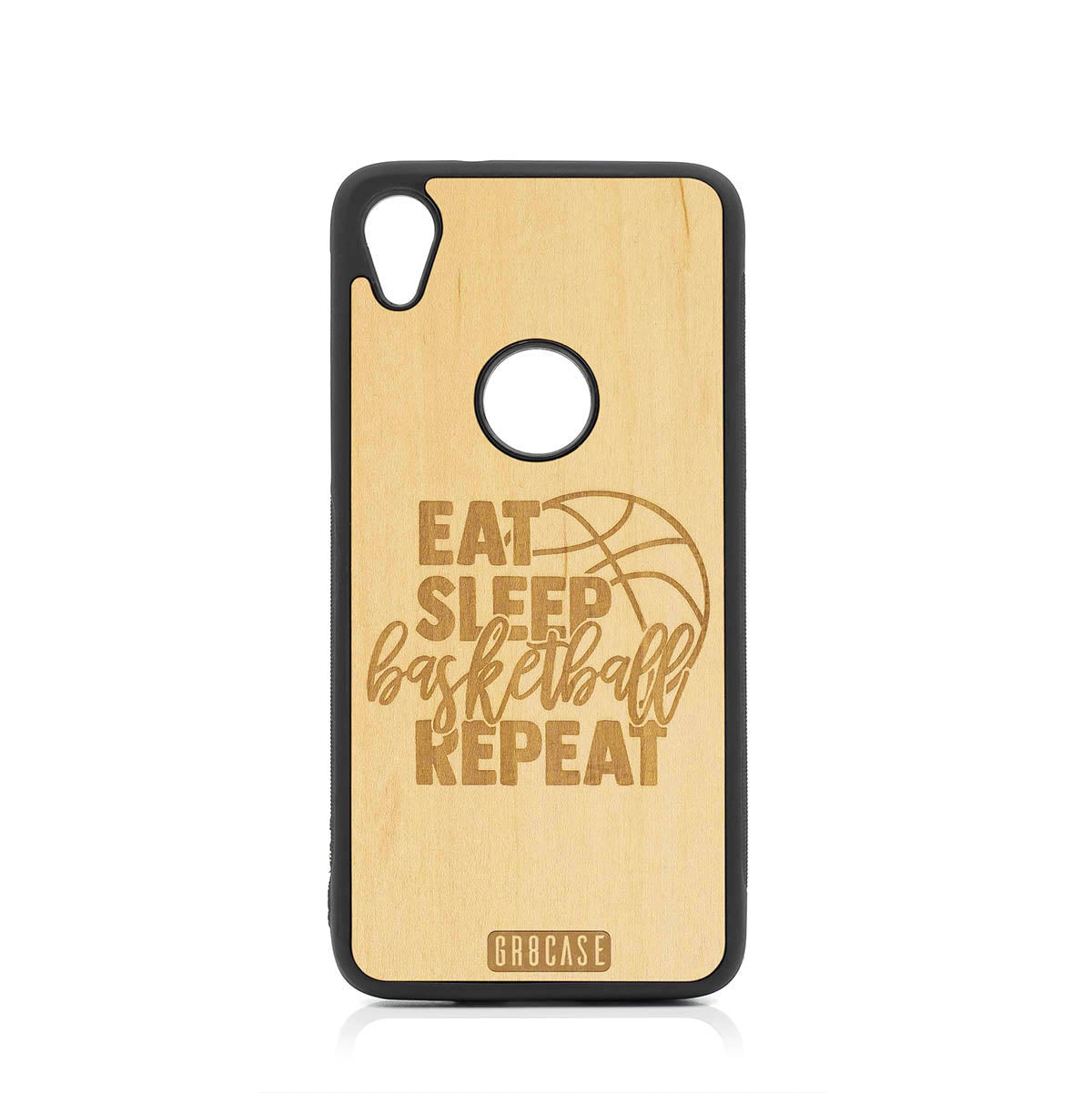 Eat Sleep Basketball Repeat Design Wood Case For Moto E6