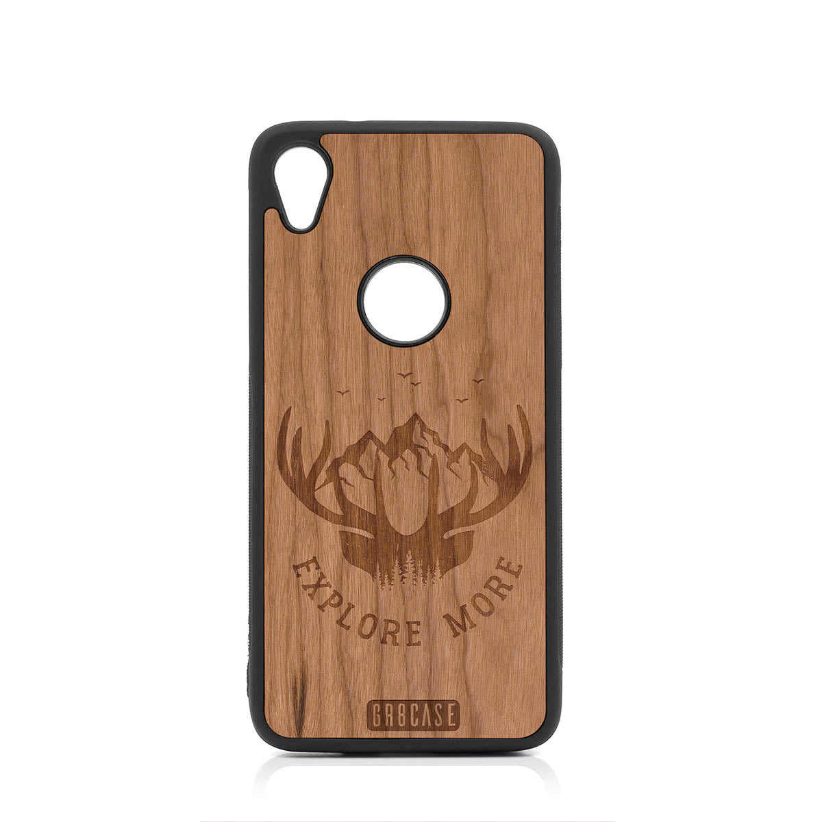 Explore More (Forest, Mountains &amp; Antlers) Design Wood Case For Moto E6 by GR8CASE