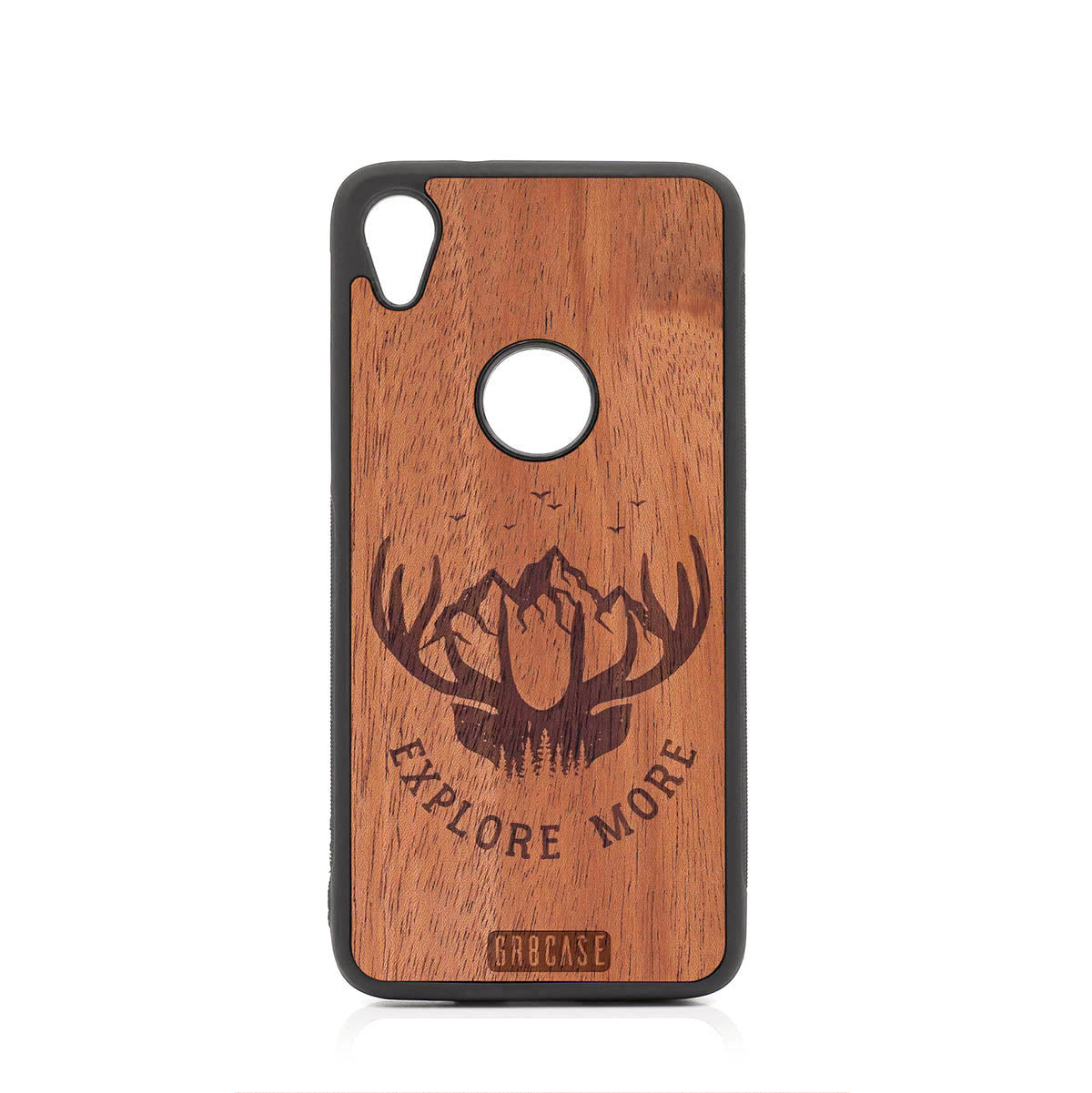 Explore More (Forest, Mountains & Antlers) Design Wood Case For Moto E6 by GR8CASE