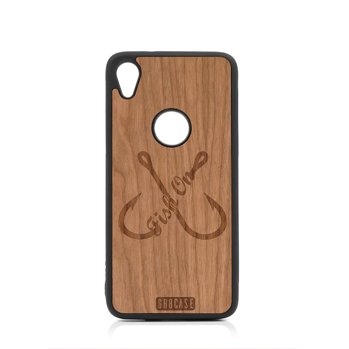 Fish On (Fish Hooks) Design Wood Case For Moto E6 by GR8CASE