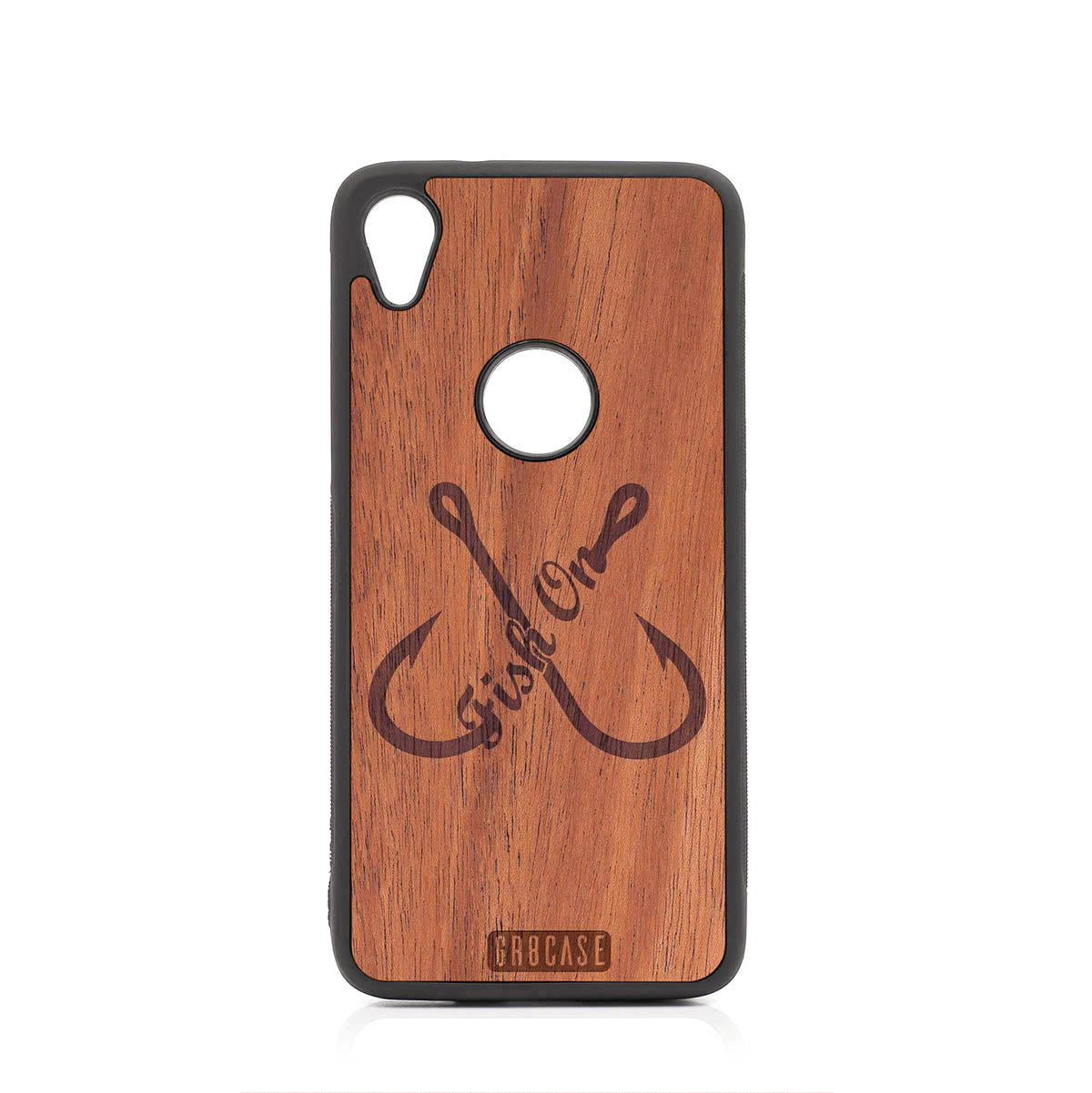 Fish On (Fish Hooks) Design Wood Case For Moto E6 by GR8CASE