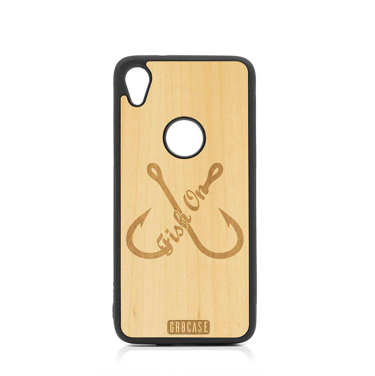 Fish On (Fish Hooks) Design Wood Case For Moto E6 by GR8CASE