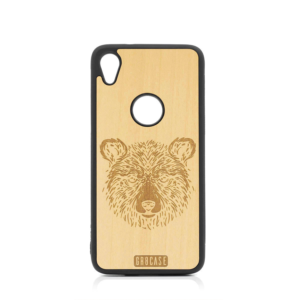 Furry Bear Design Wood Case For Moto E6
