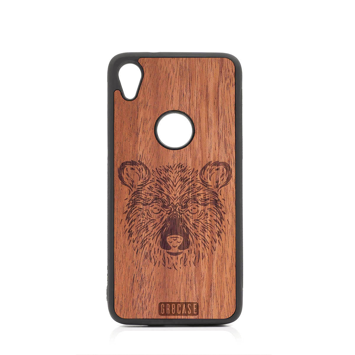 Furry Bear Design Wood Case For Moto E6