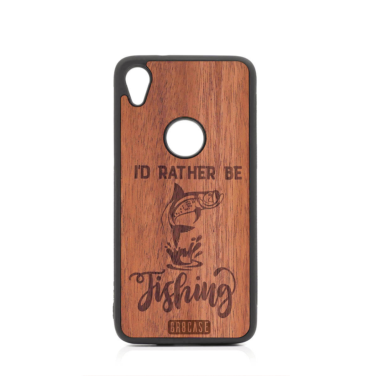 I&#39;D Rather Be Fishing Design Wood Case For Moto E6