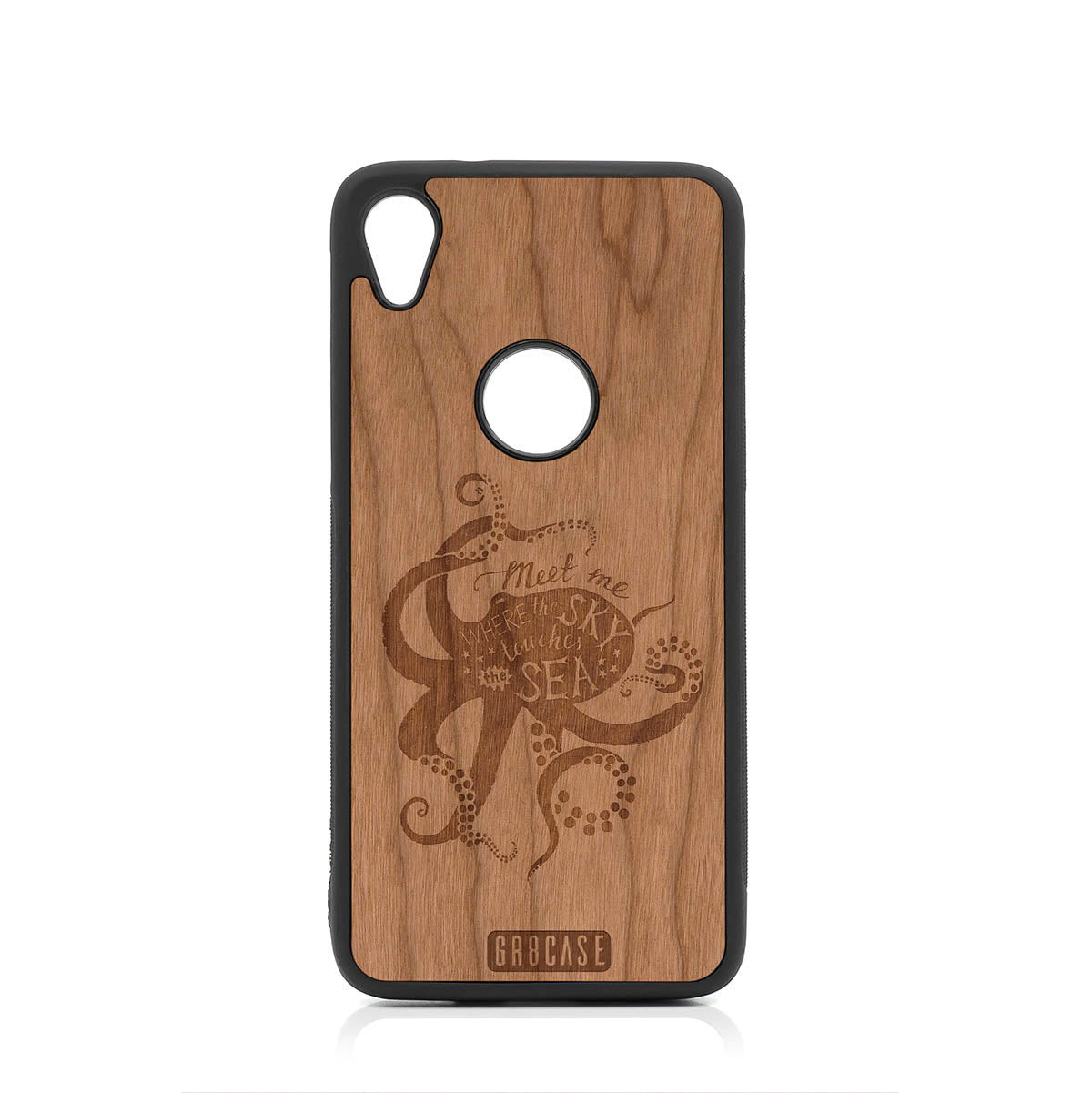 Meet Me Where The Sky Touches The Sea (Octopus) Design Wood Case For Moto E6