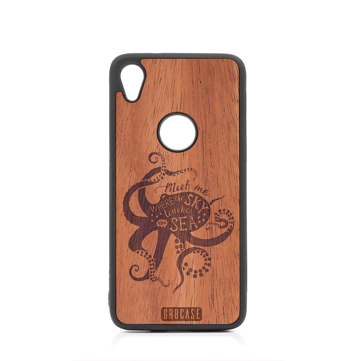 Meet Me Where The Sky Touches The Sea (Octopus) Design Wood Case For Moto E6