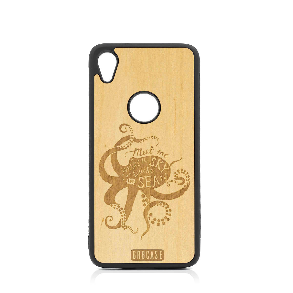 Meet Me Where The Sky Touches The Sea (Octopus) Design Wood Case For Moto E6