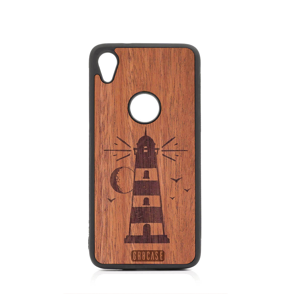 Midnight Lighthouse Design Wood Case For Moto E6