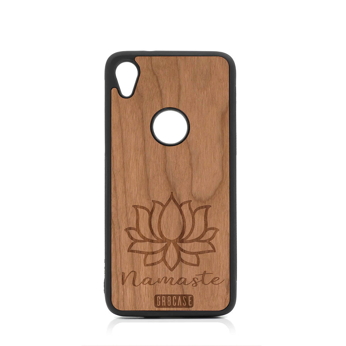 Namaste (Lotus Flower) Design Wood Case For Moto E6