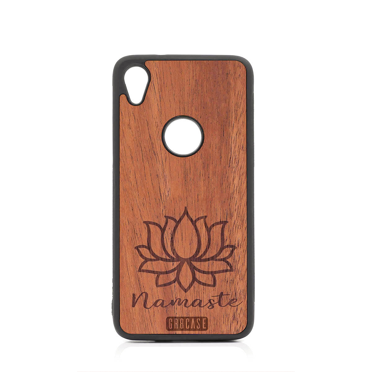 Namaste (Lotus Flower) Design Wood Case For Moto E6