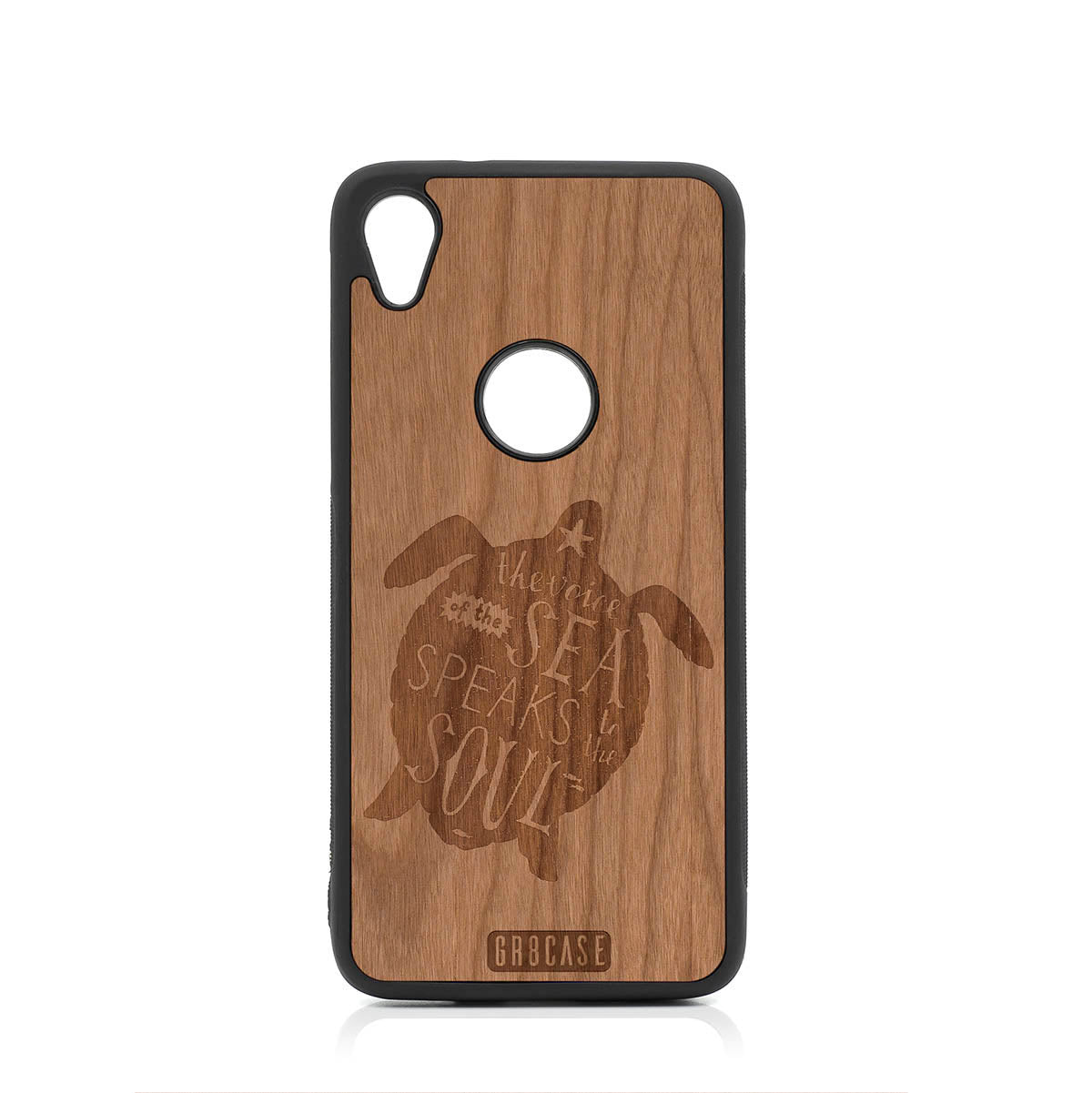 The Voice Of The Sea Speaks To The Soul (Turtle) Design Wood Case For Moto E6