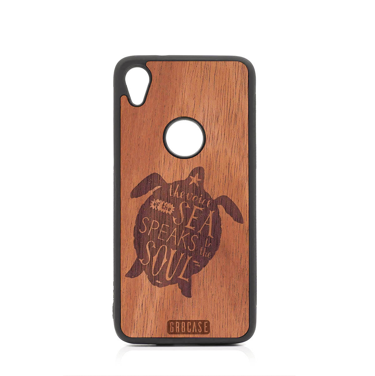 The Voice Of The Sea Speaks To The Soul (Turtle) Design Wood Case For Moto E6