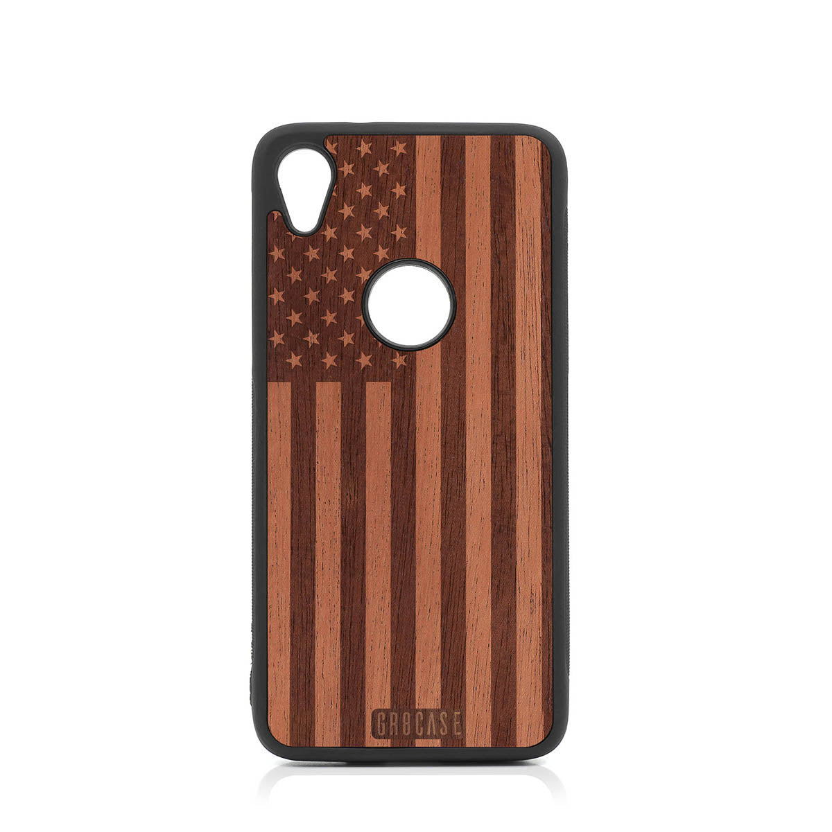 USA Flag Design Wood Case Moto E6