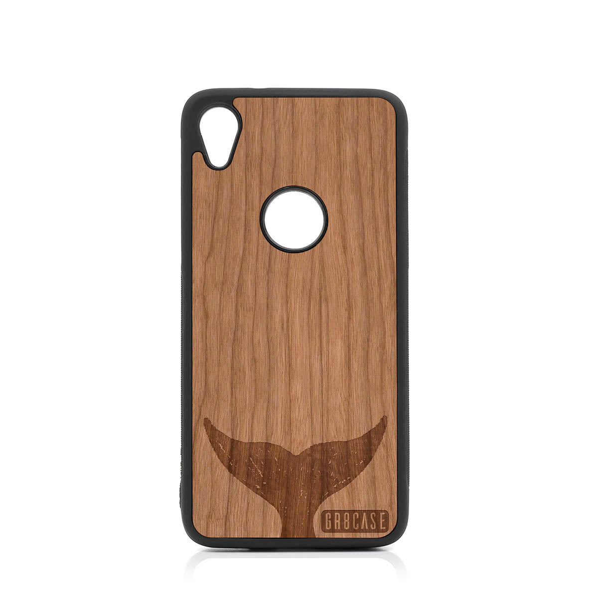 Whale Tail Design Wood Case For Moto E6