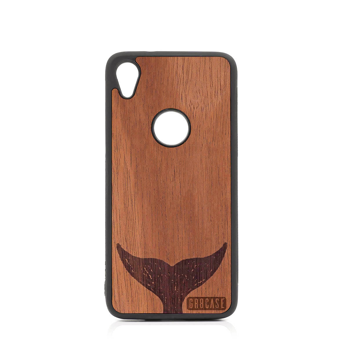 Whale Tail Design Wood Case For Moto E6