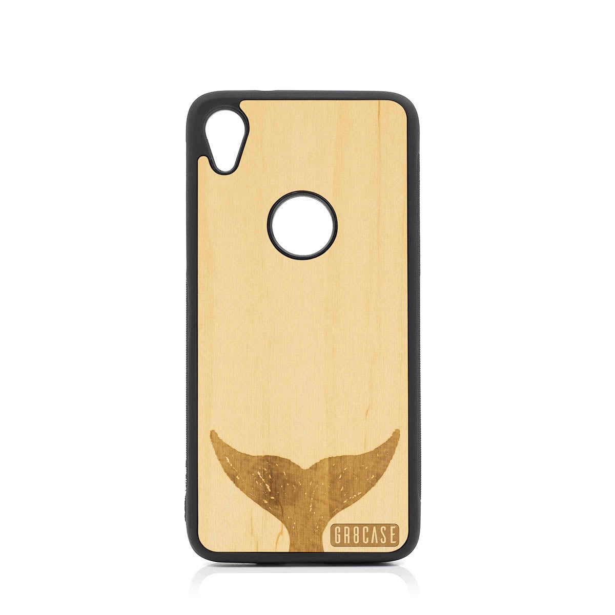 Whale Tail Design Wood Case For Moto E6