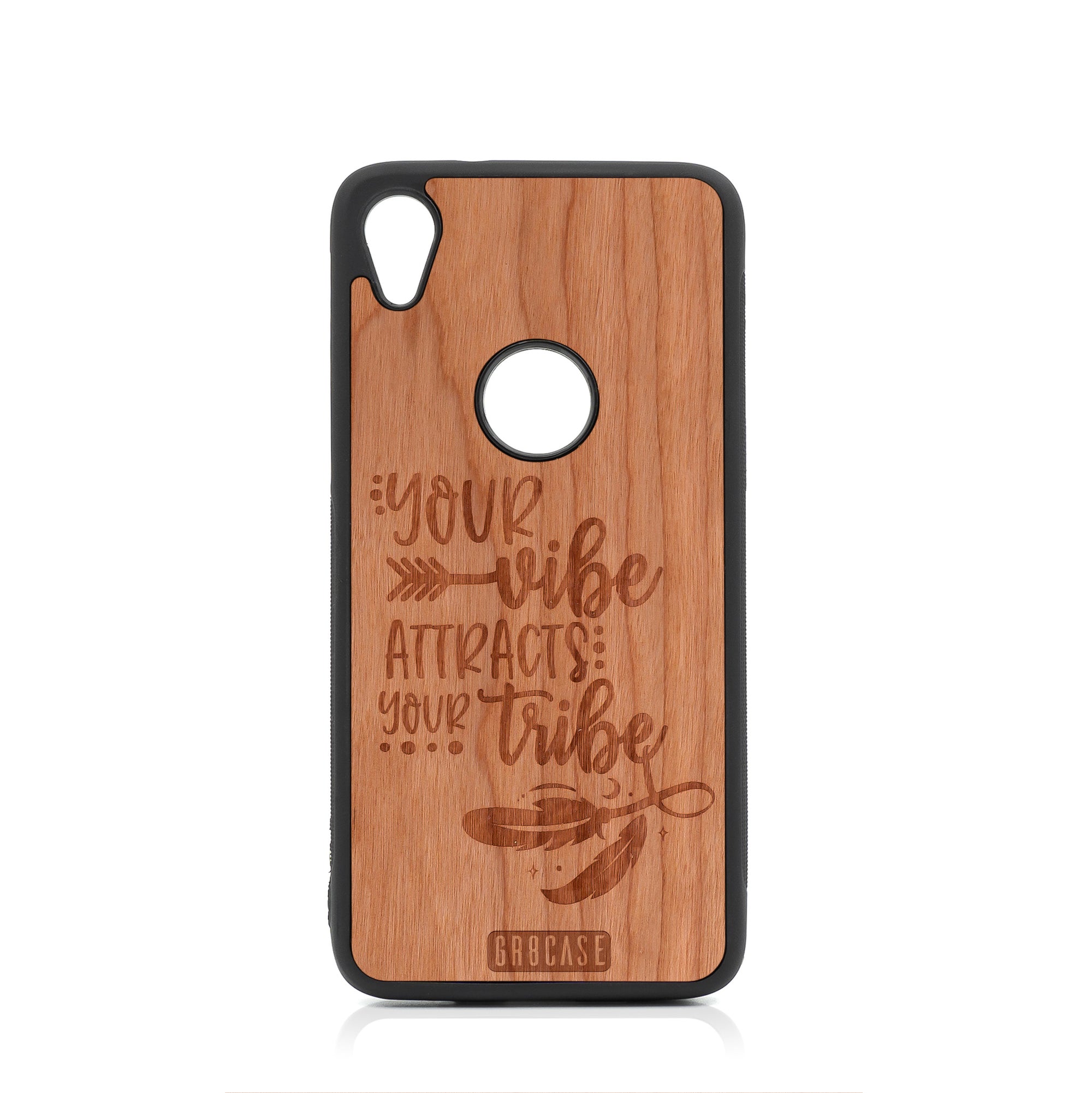 Your Vibe Attracts Your Tribe Design Wood Case For Moto E6