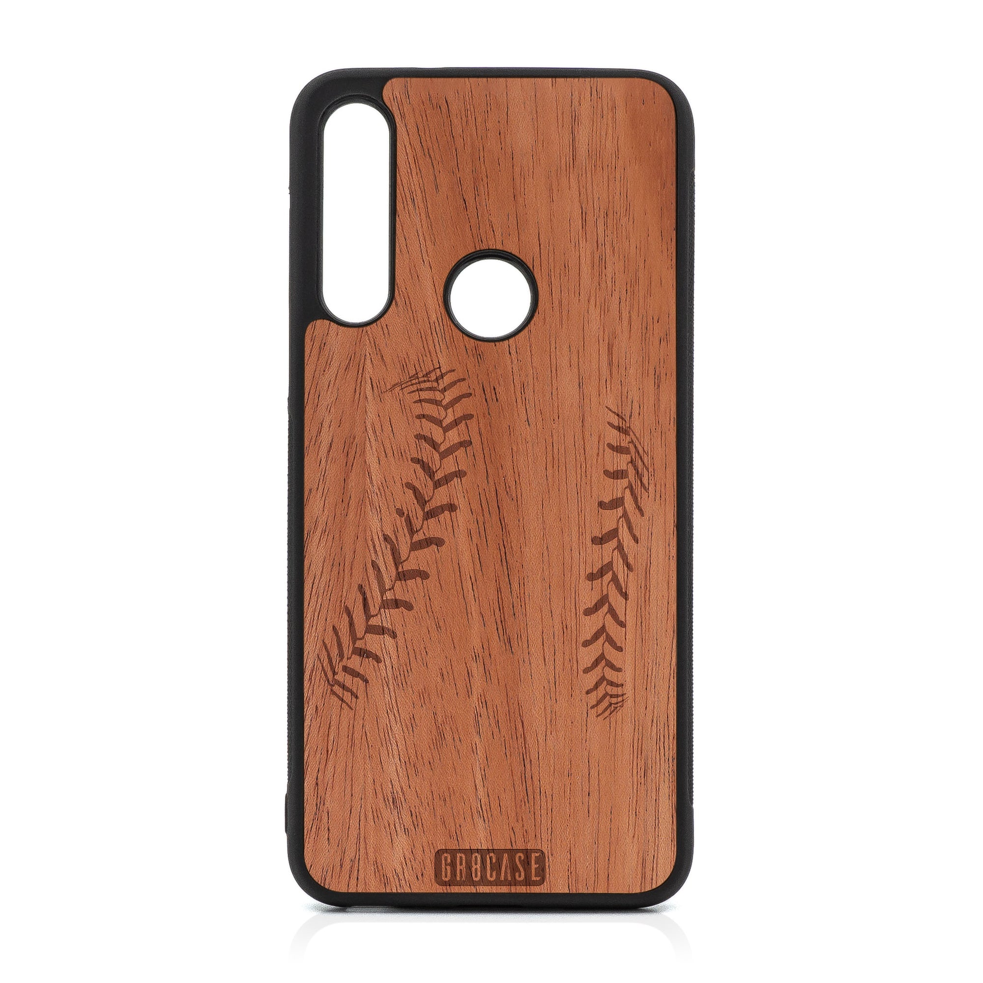 Baseball Stitches Design Wood Case For Moto G Fast