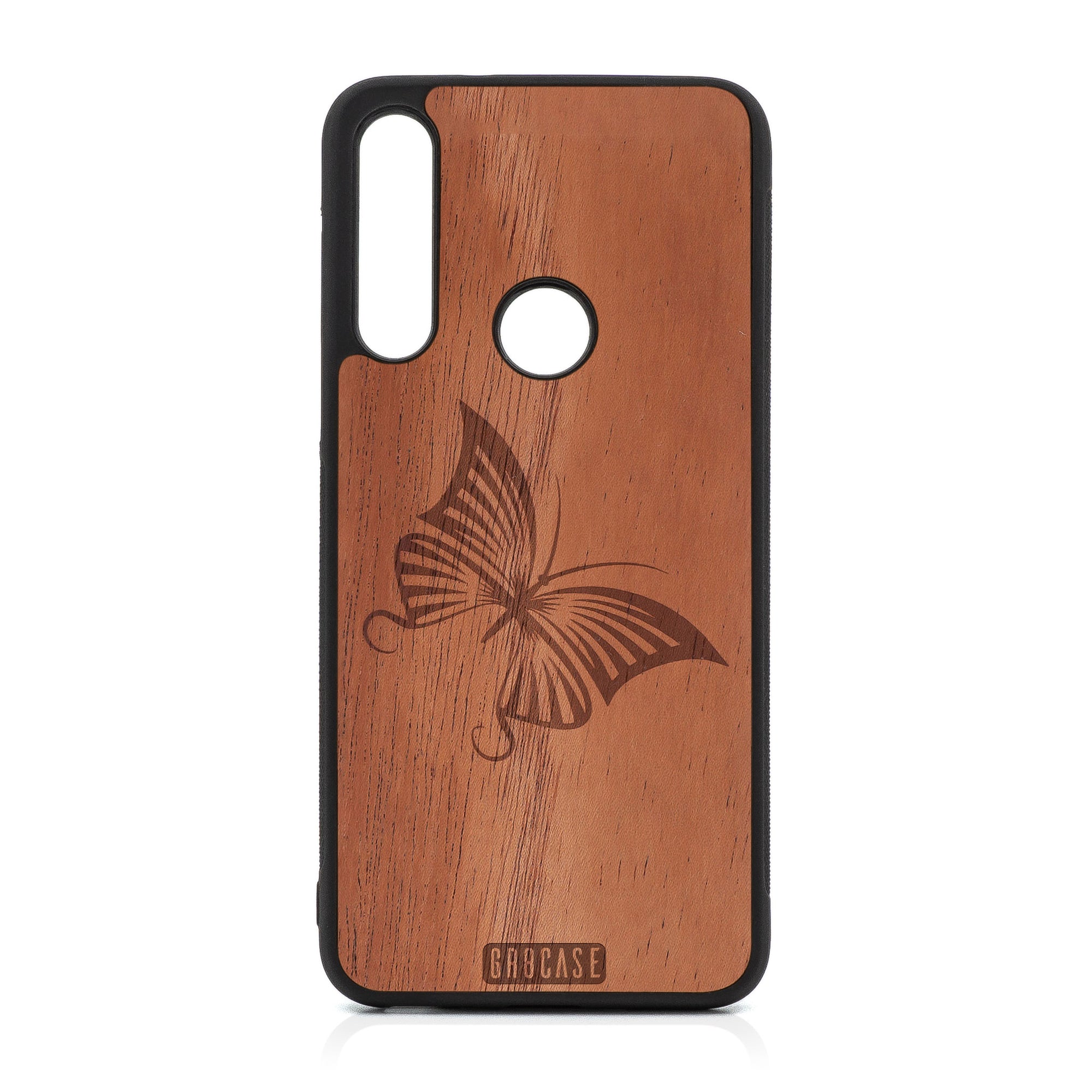 Butterfly Design Wood Case For Moto G Fast