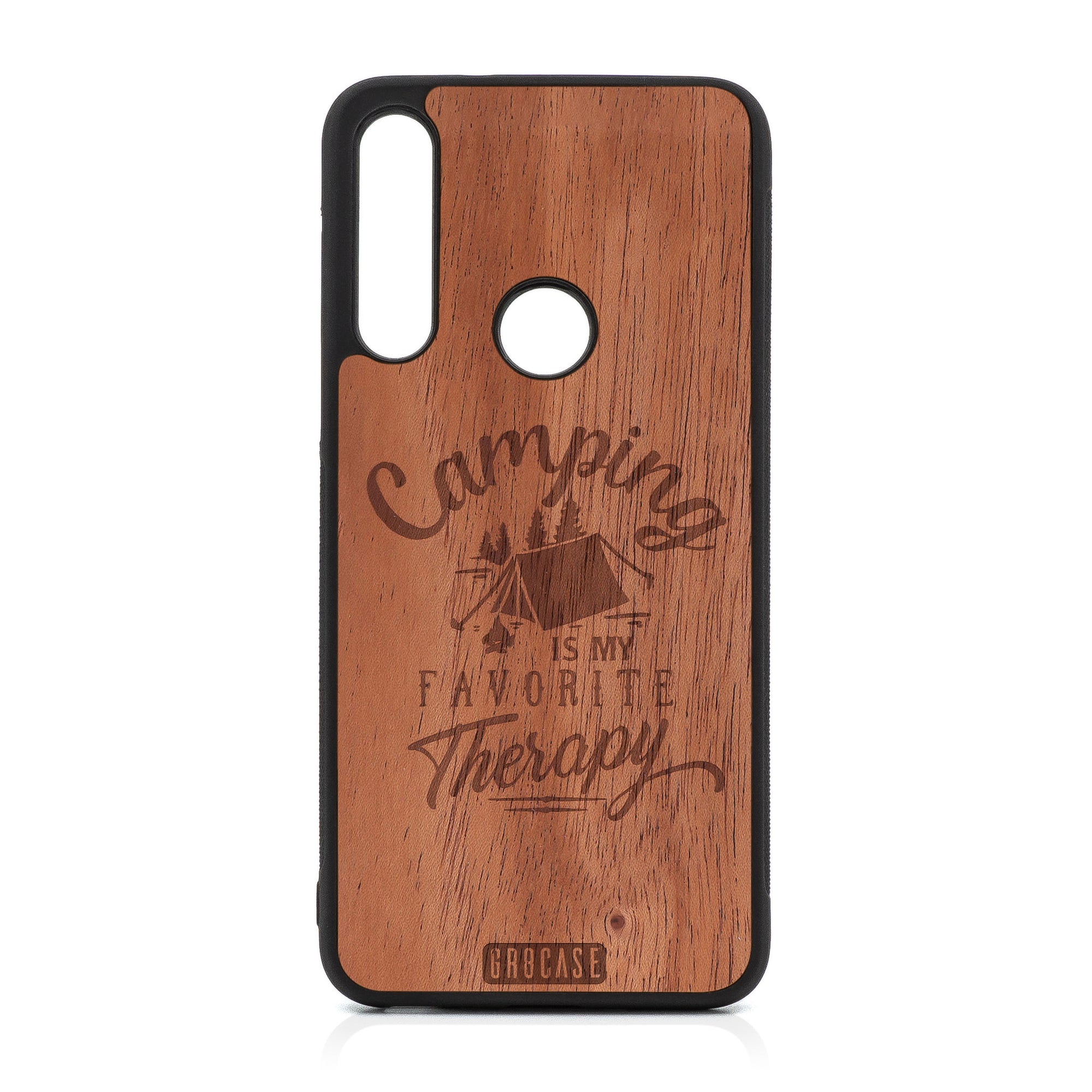 Camping Is My Favorite Therapy Design Wood Case For Moto G Fast