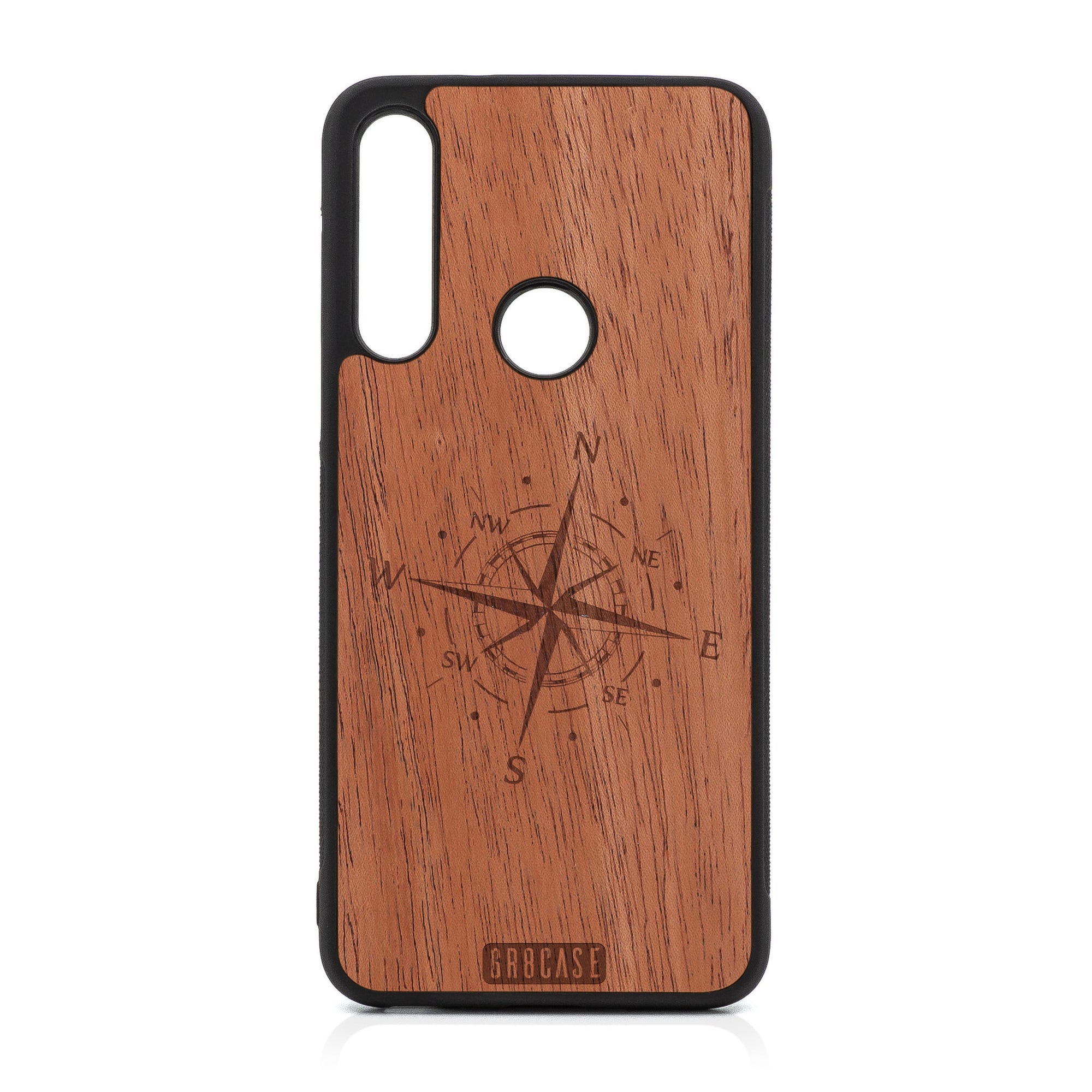 Compass Design Wood Case For Moto G Fast