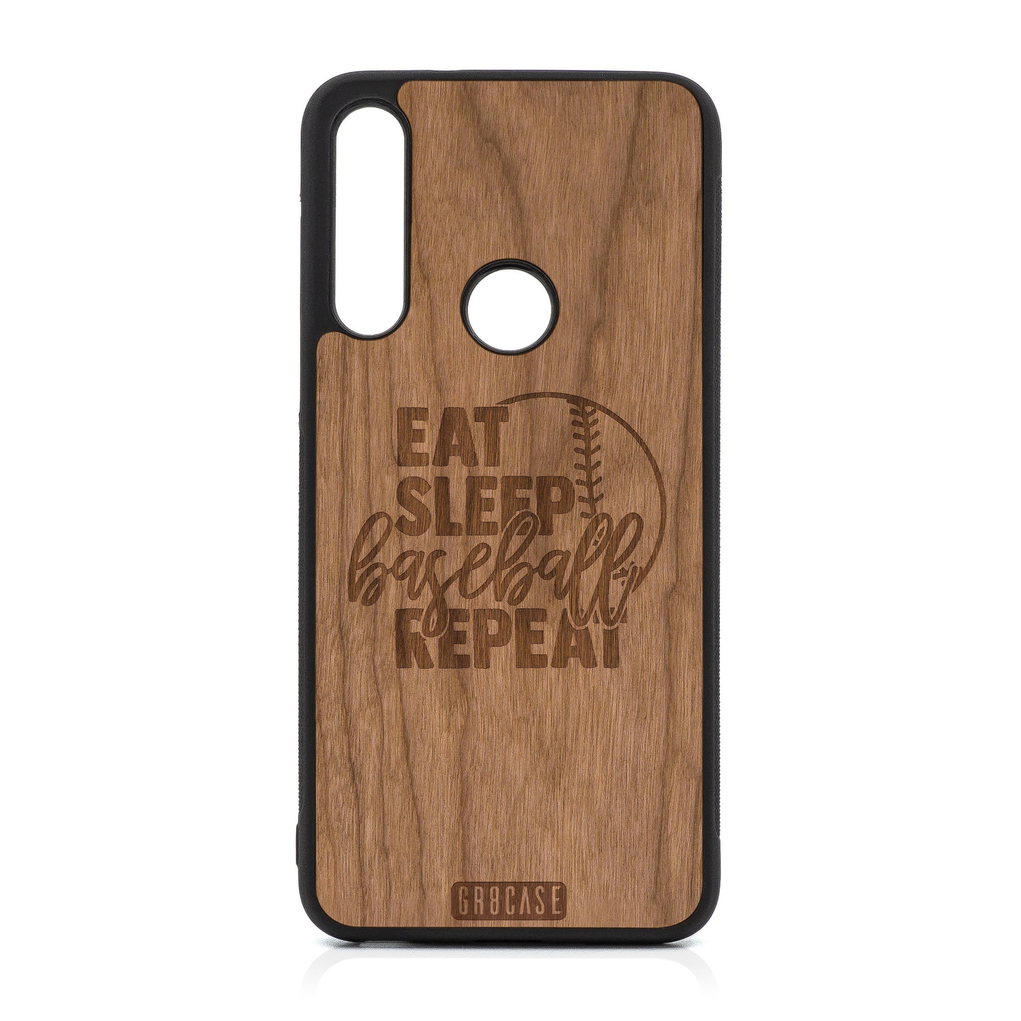 Eat Sleep Baseball Repeat Design Wood Case For Moto G Fast