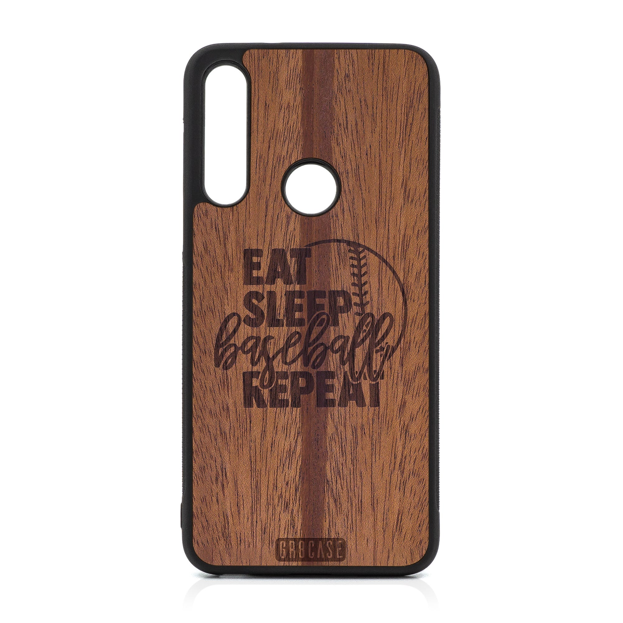 Eat Sleep Baseball Repeat Design Wood Case For Moto G Fast