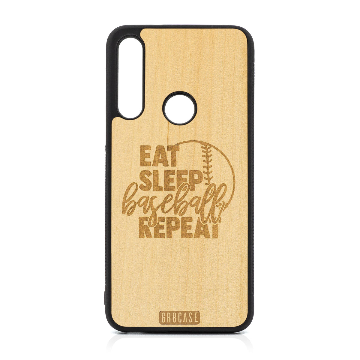 Eat Sleep Baseball Repeat Design Wood Case For Moto G Fast
