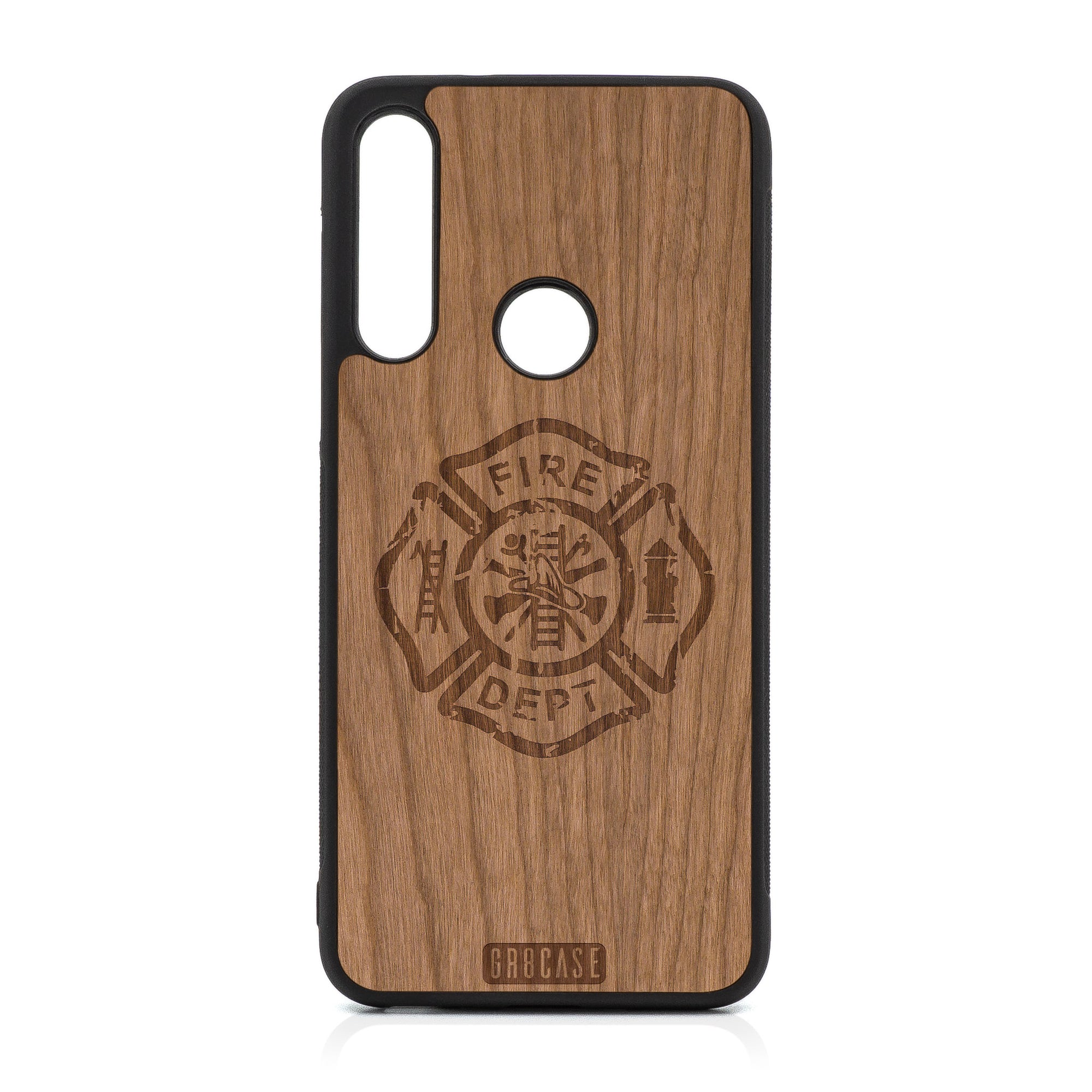 Fire Department Design Wood Case For Moto G Fast