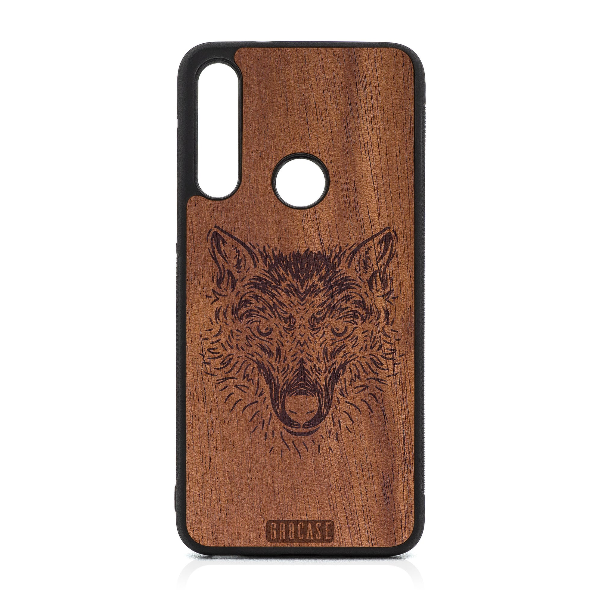 Furry Wolf Design Wood Case For Moto G Fast