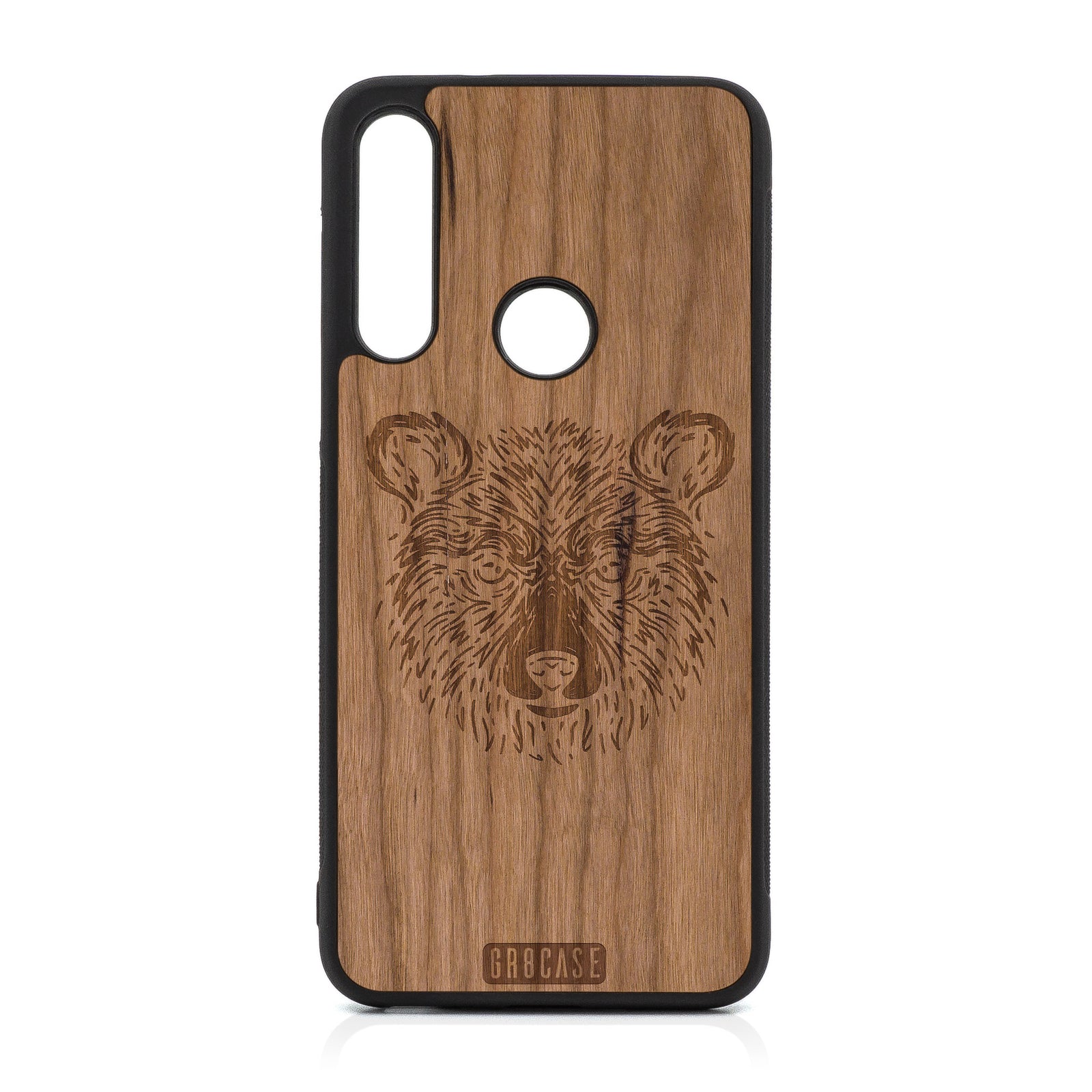 Furry Bear Design Wood Case For Moto G Fast