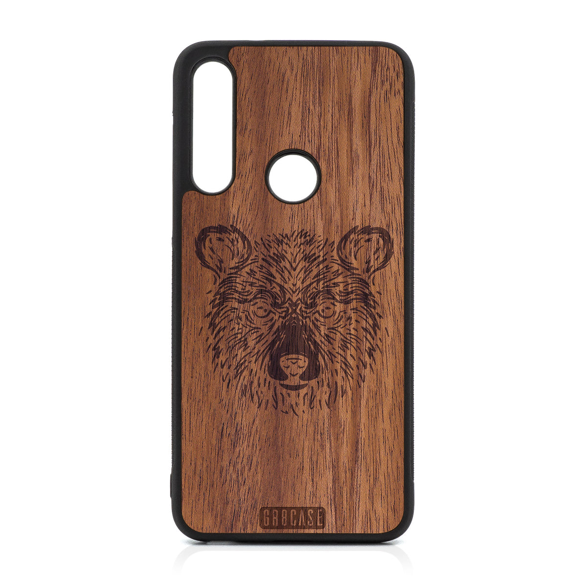 Furry Bear Design Wood Case For Moto G Fast