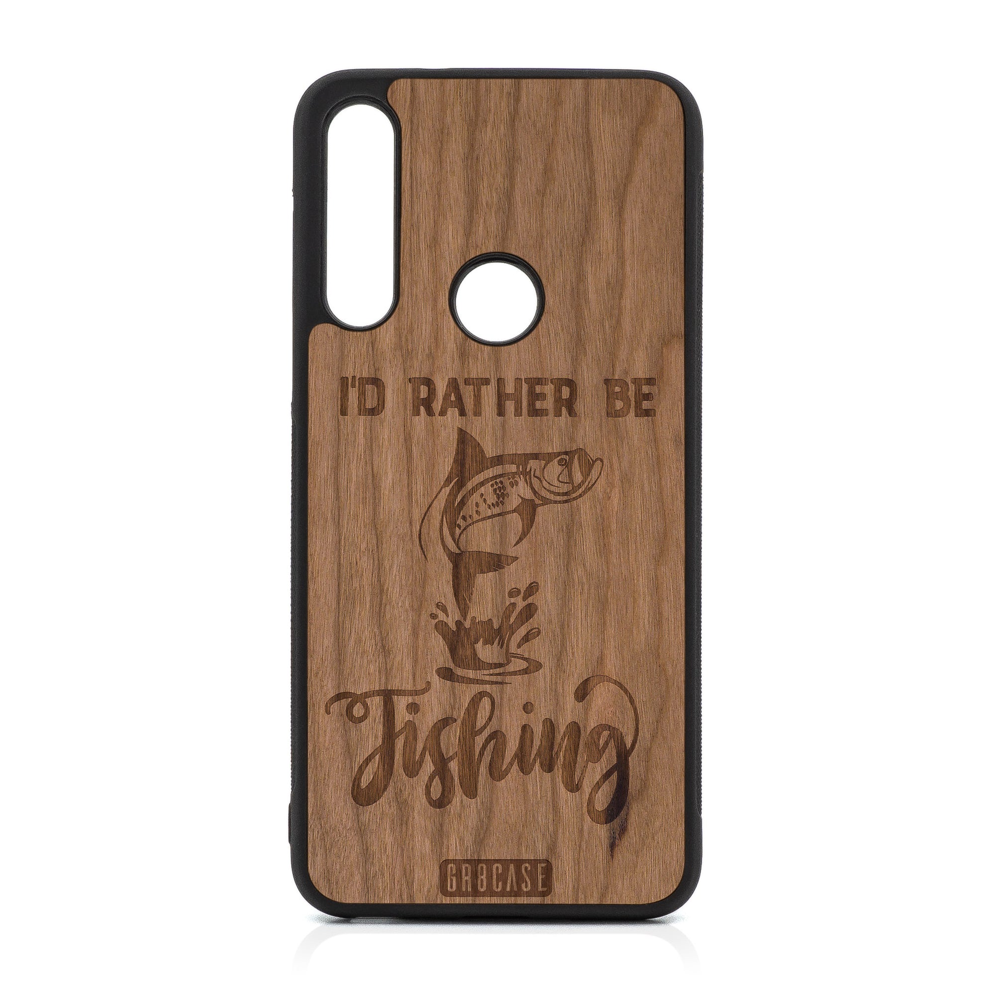 I'D Rather Be Fishing Design Wood Case For Moto G Fast