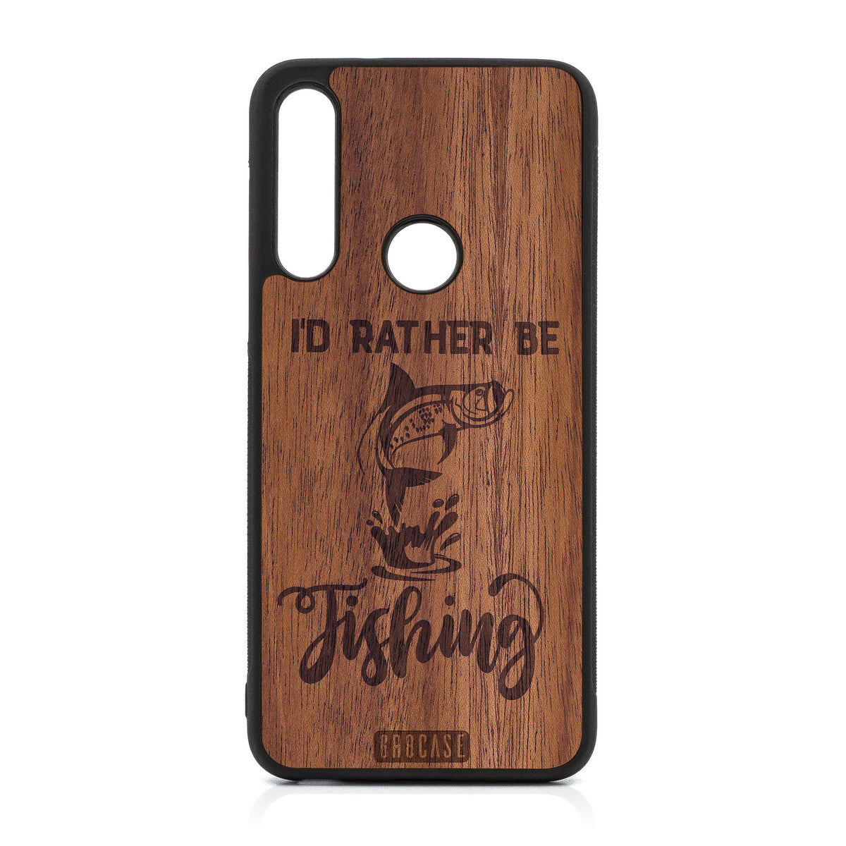 I&#39;D Rather Be Fishing Design Wood Case For Moto G Fast