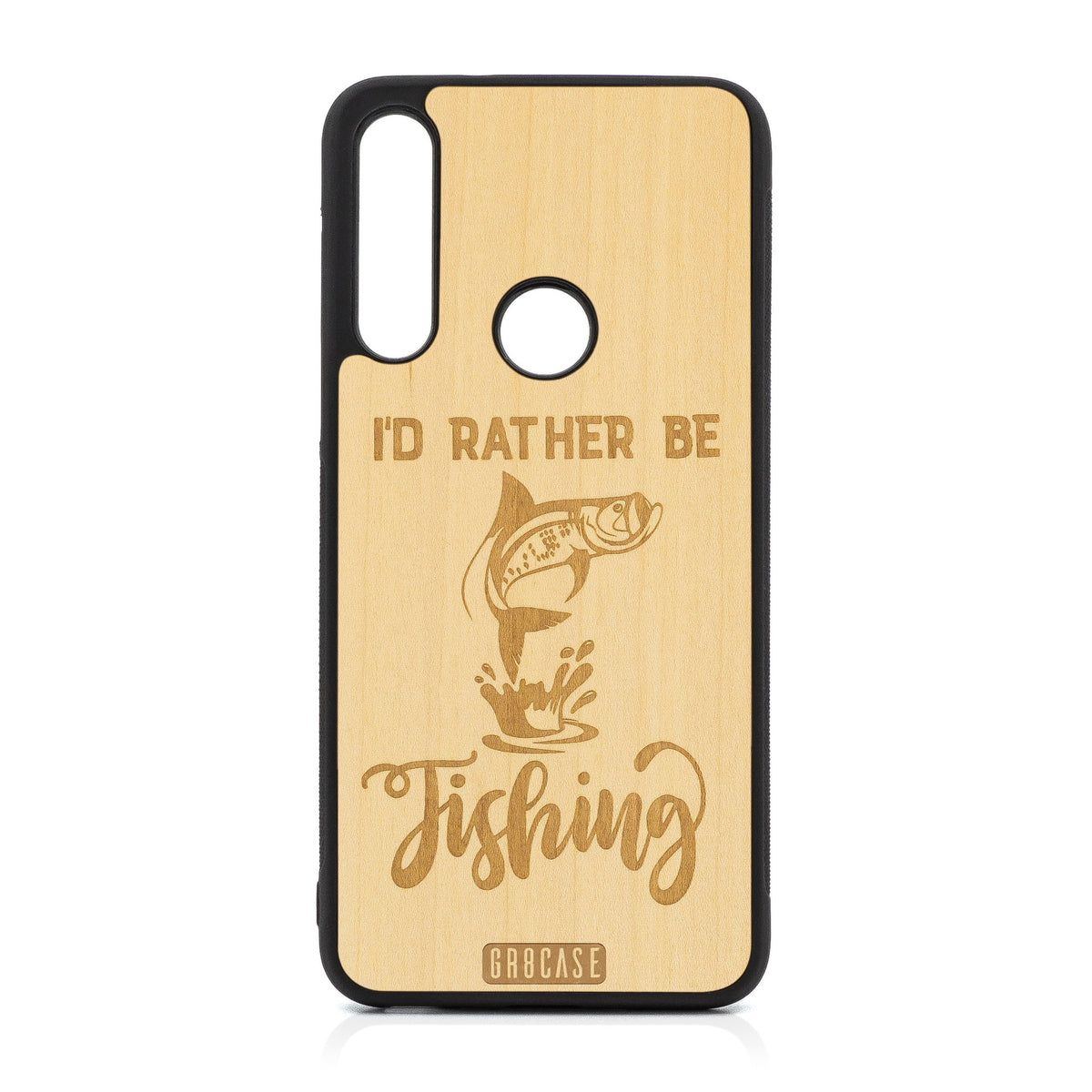 I&#39;D Rather Be Fishing Design Wood Case For Moto G Fast
