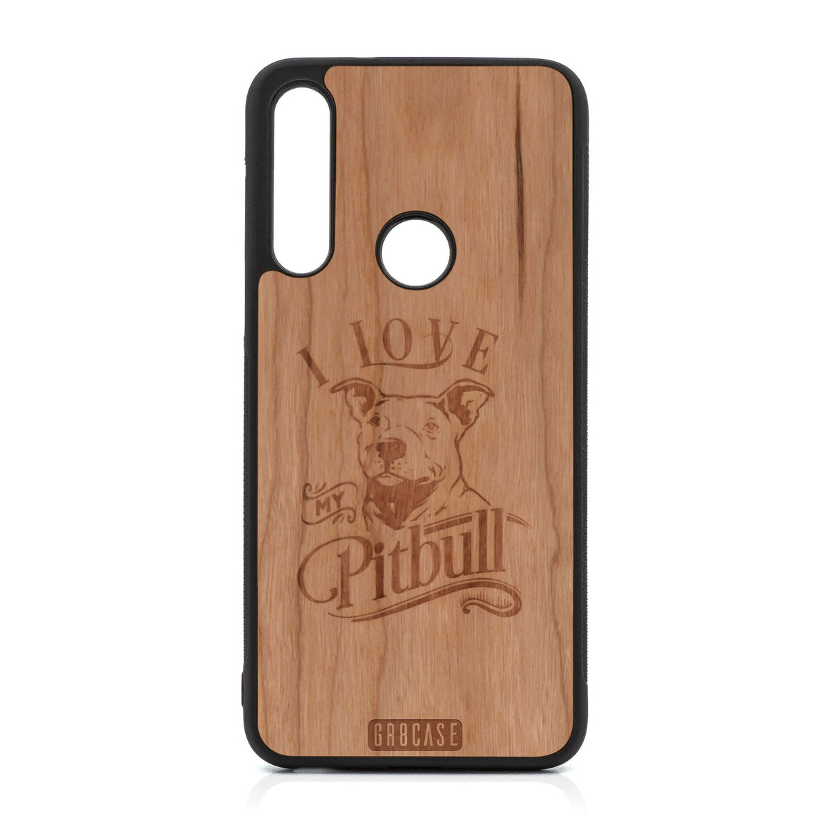I Love My Pitbull Design Wood Case For Moto G Fast