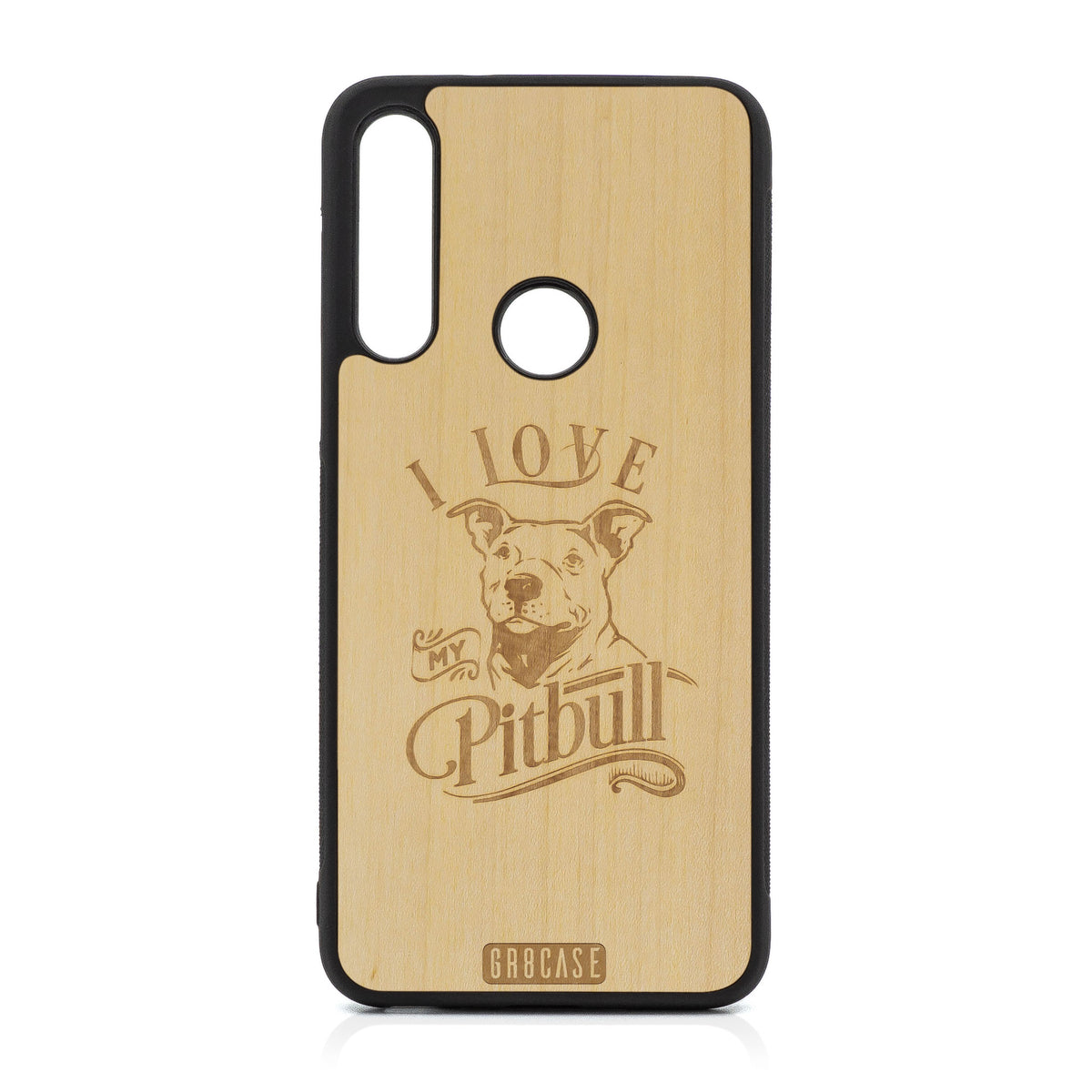 I Love My Pitbull Design Wood Case For Moto G Fast