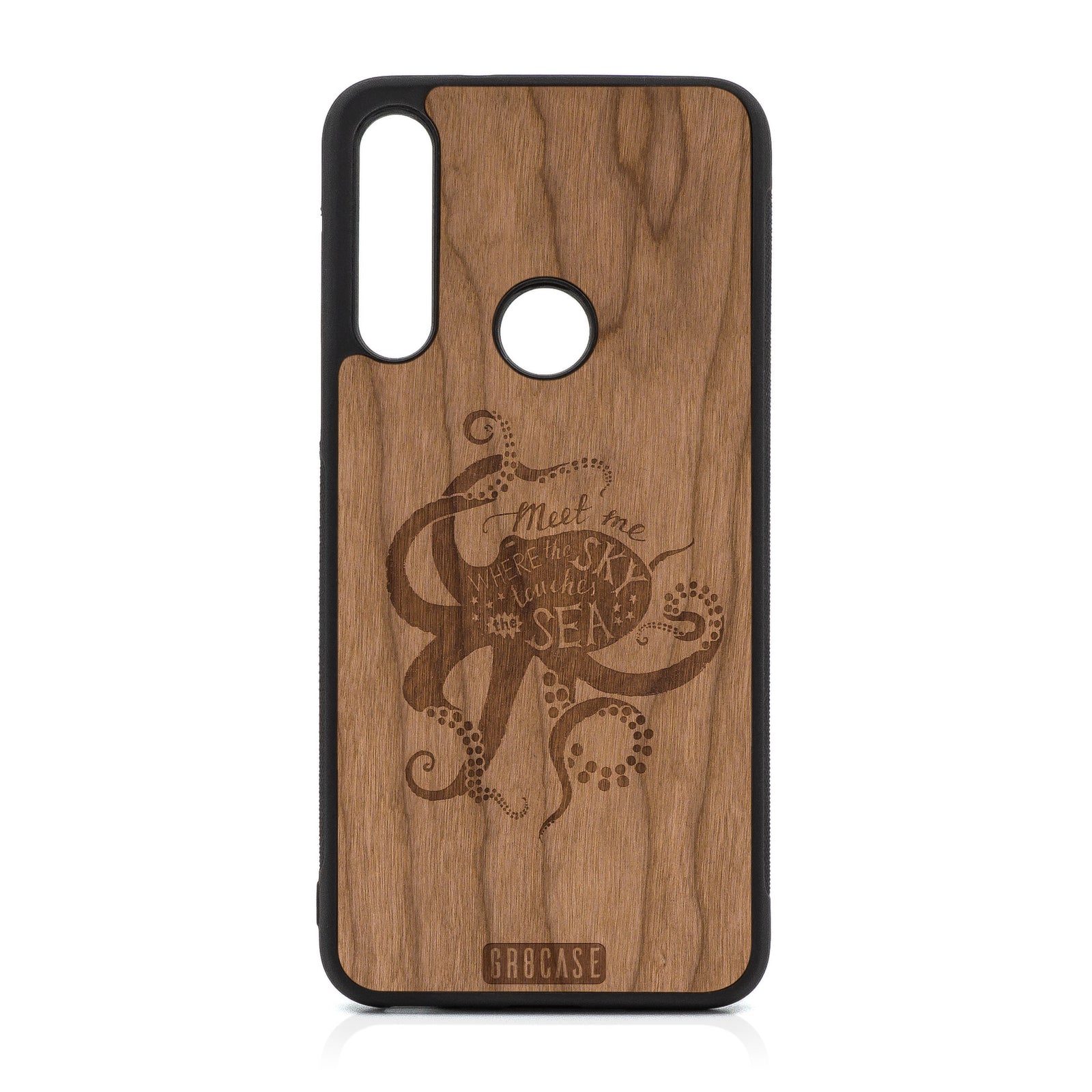 Meet Me Where The Sky Touches The Sea (Octopus) Design Wood Case For Moto G Fast