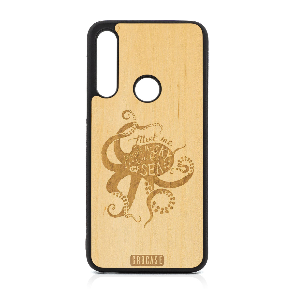 Meet Me Where The Sky Touches The Sea (Octopus) Design Wood Case For Moto G Fast