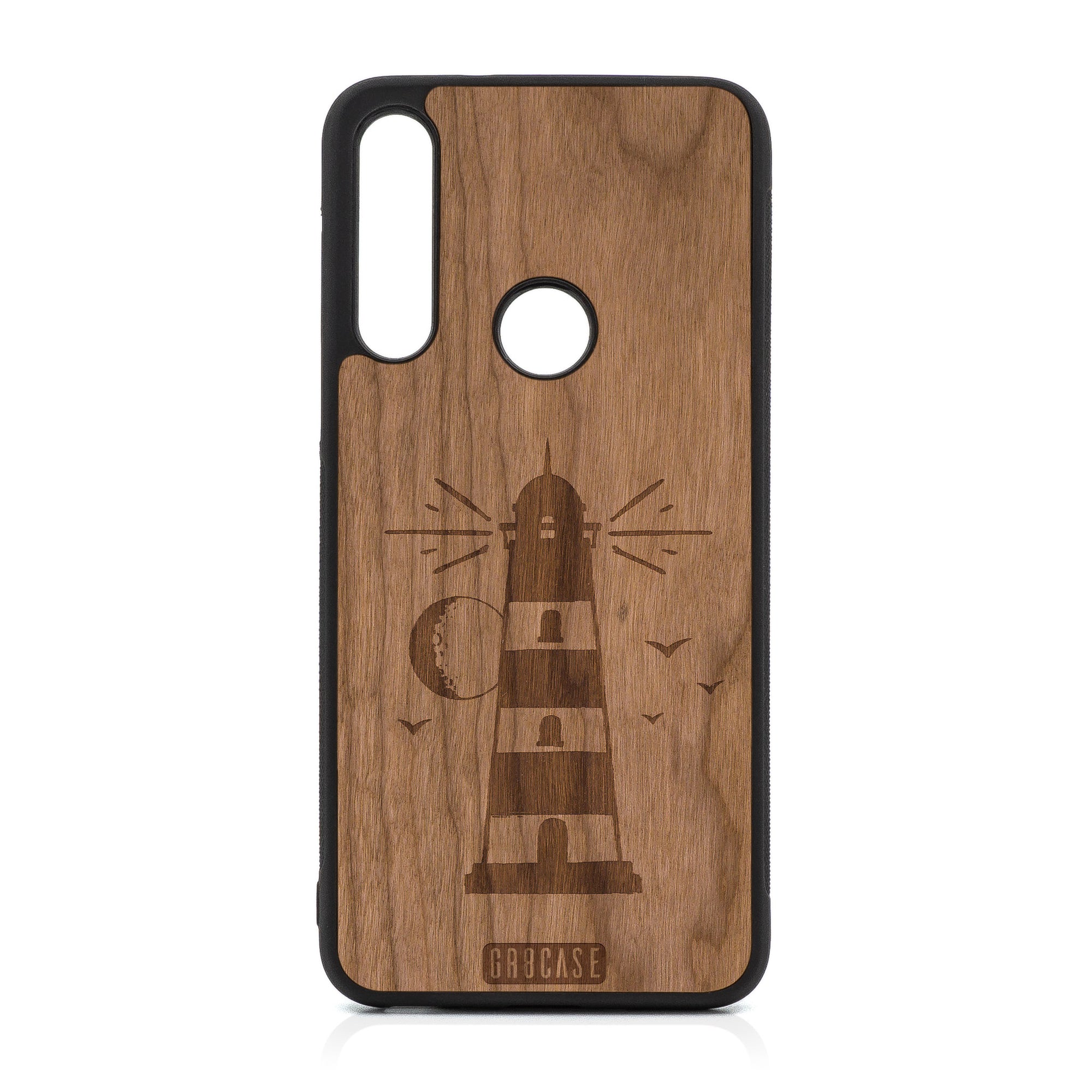 Midnight Lighthouse Design Wood Case For Moto G Fast