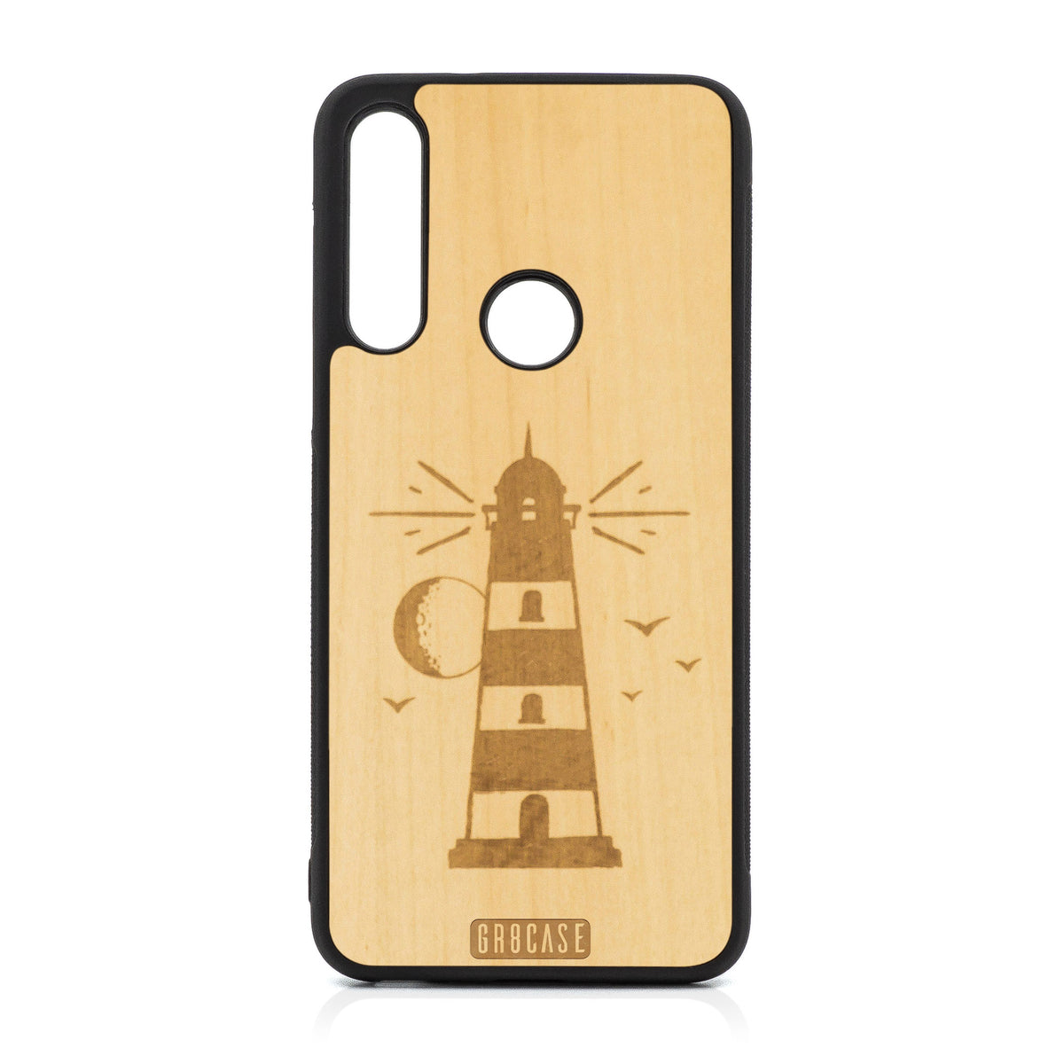 Midnight Lighthouse Design Wood Case For Moto G Fast